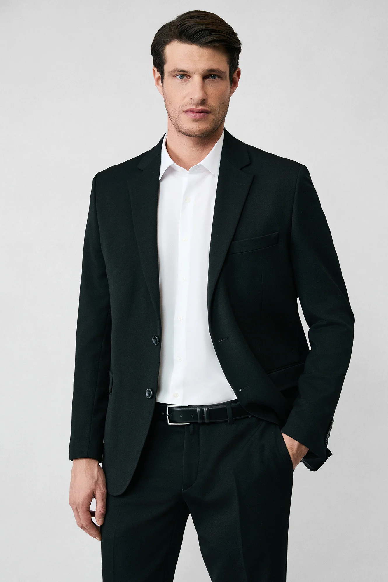 Siyah 6 Drop Regular Fit Standart Kesim Mevsimlik Likralı Esnek Takım Elbise - Image 4