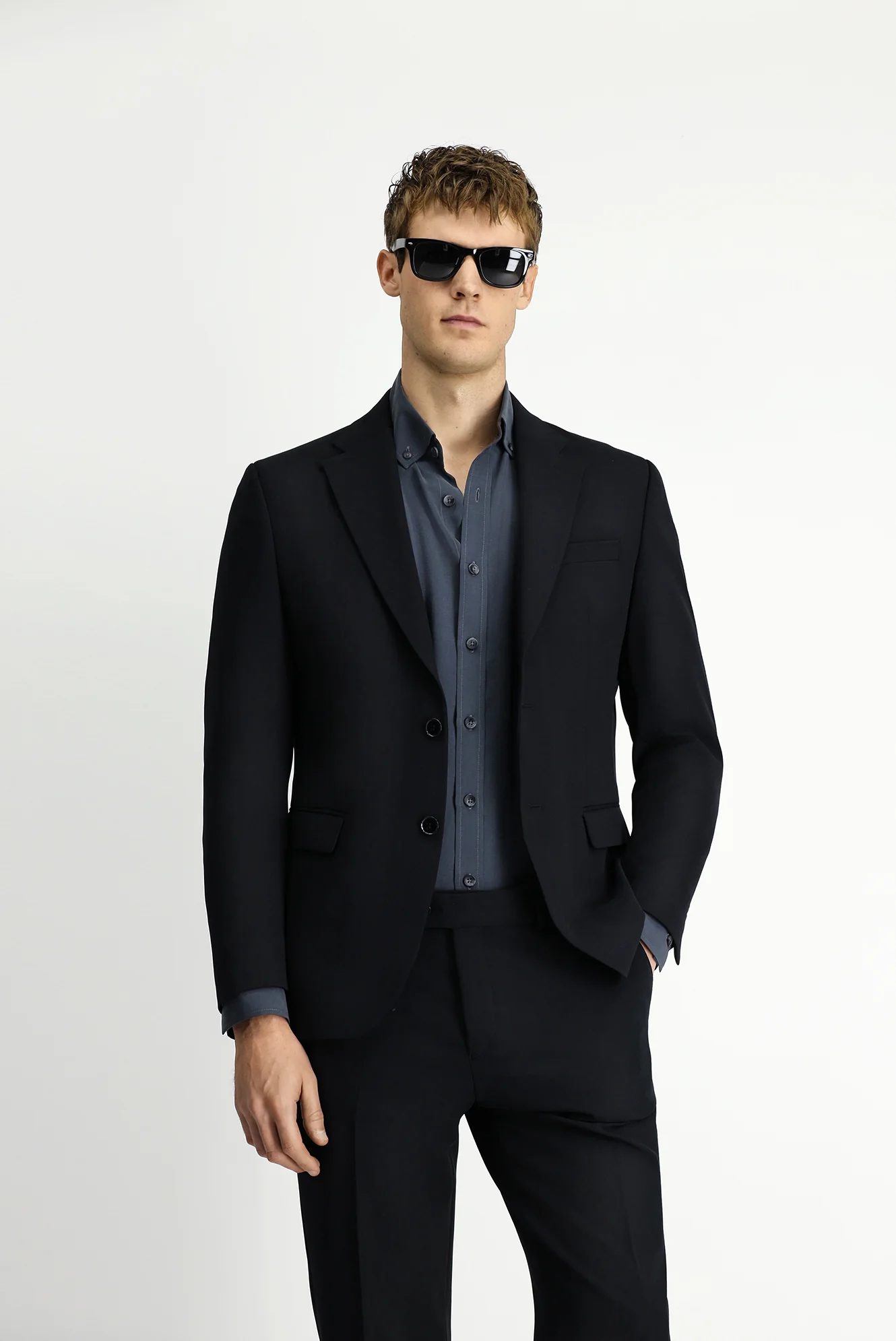 Siyah 6 Drop Regular Fit Standart Kesim Mevsimlik Likralı Esnek Takım Elbise - Image 3