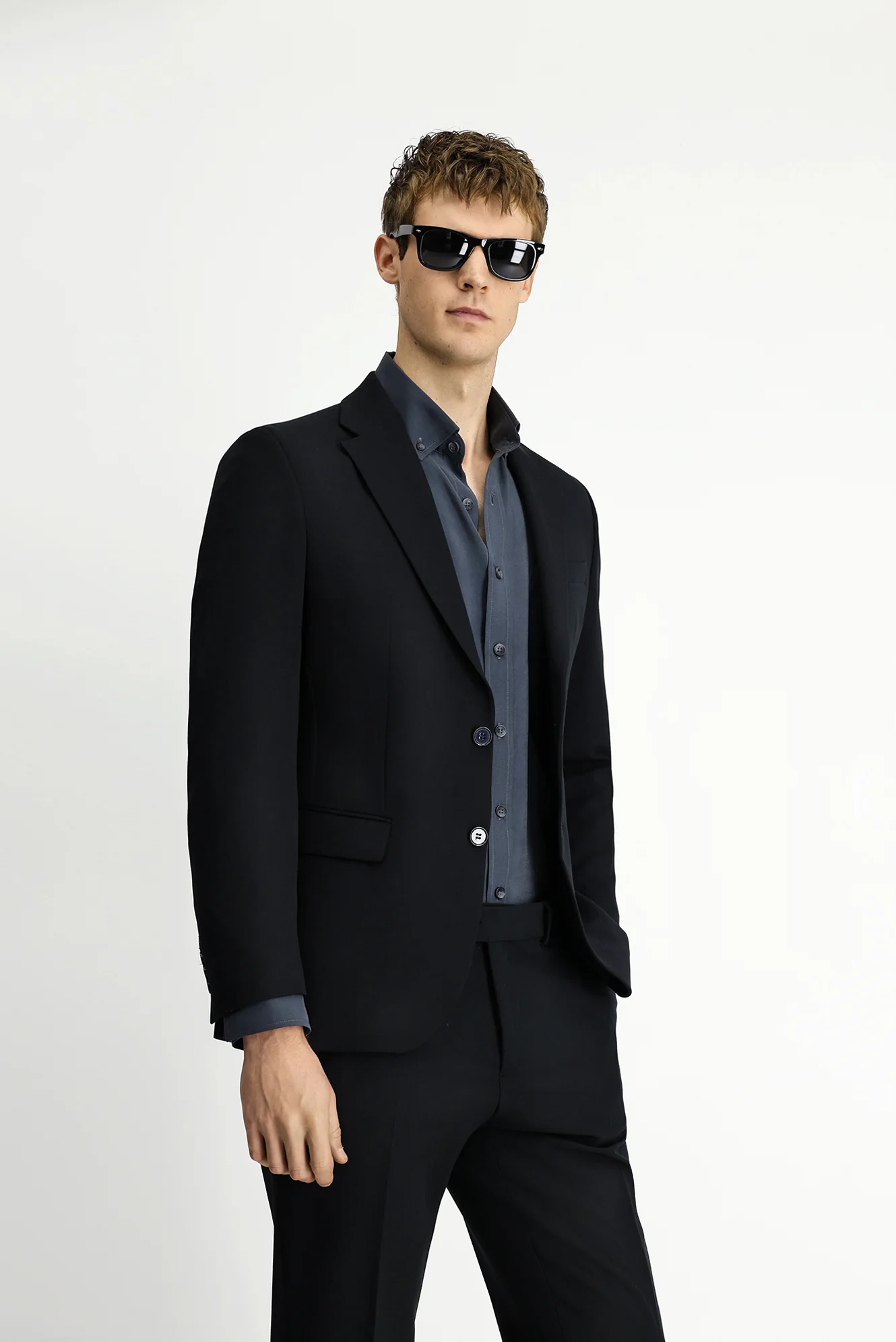 Siyah 6 Drop Regular Fit Standart Kesim Mevsimlik Likralı Esnek Takım Elbise - Image 4
