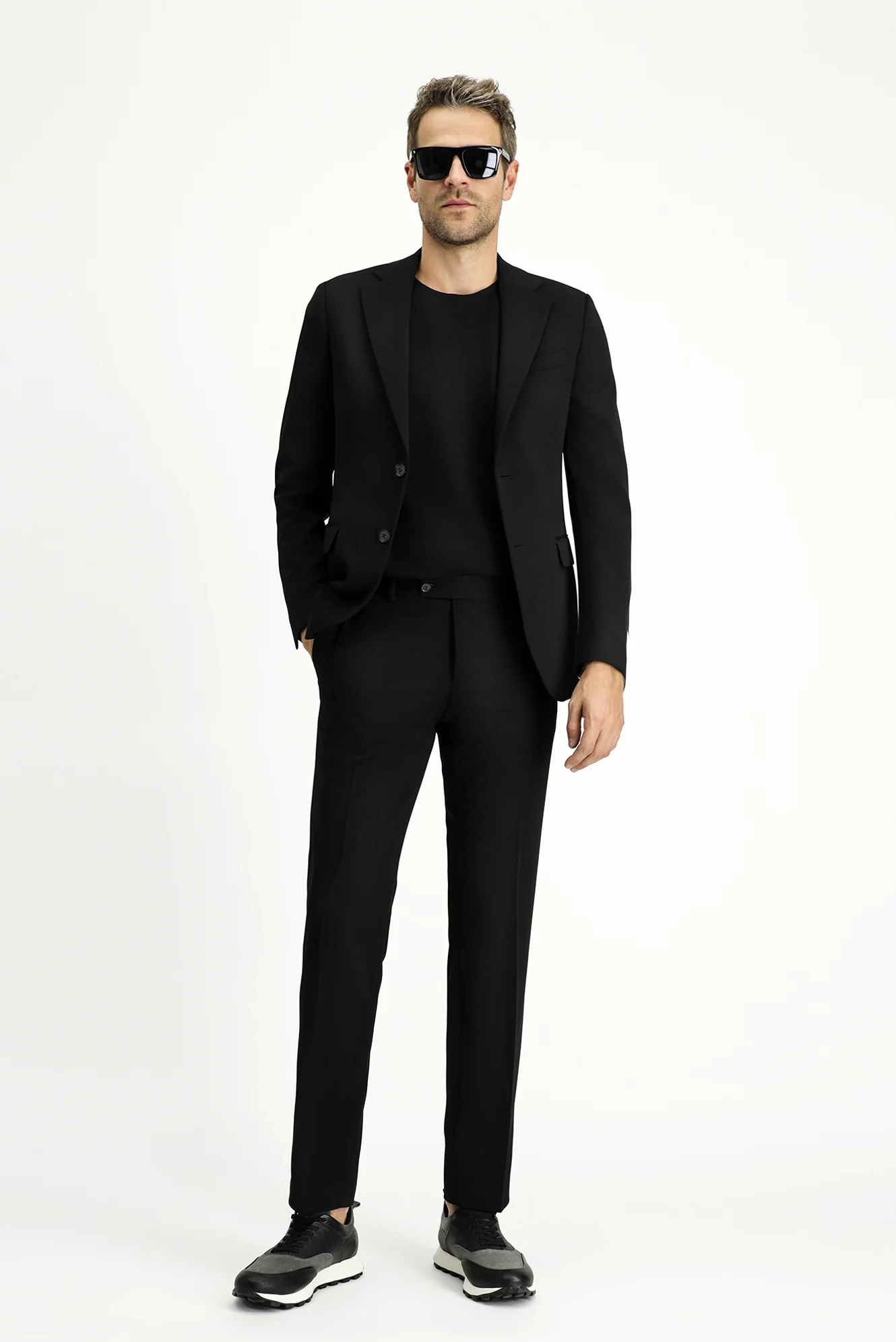 Siyah 6 Drop Regular Fit Standart Kesim Mevsimlik Takım Elbise - Image 4