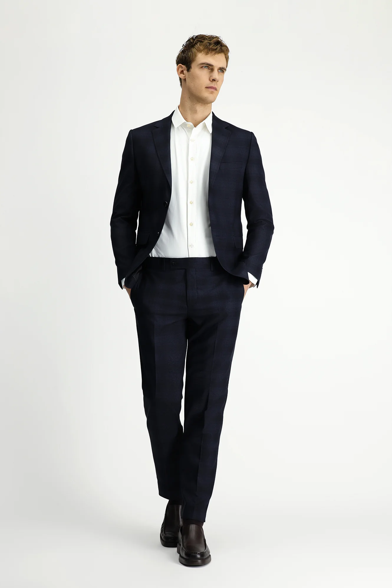 Siyah 6 Drop Regular Fit Standart Kesim Ekose Takım Elbise - Image 2