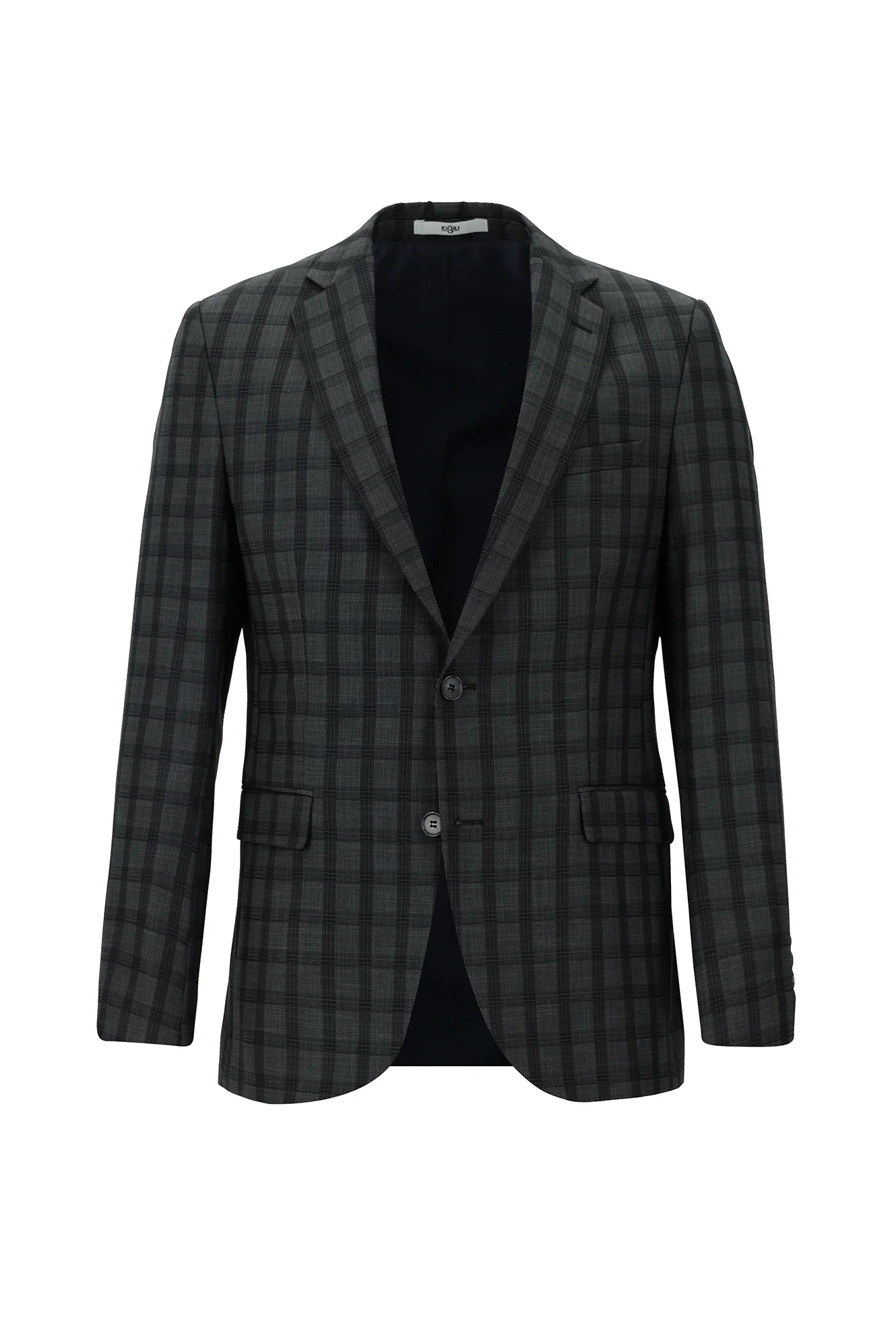 Siyah 6 Drop Regular Fit Standart Kesim Kombinli Ekose Takım Elbise - Image 2