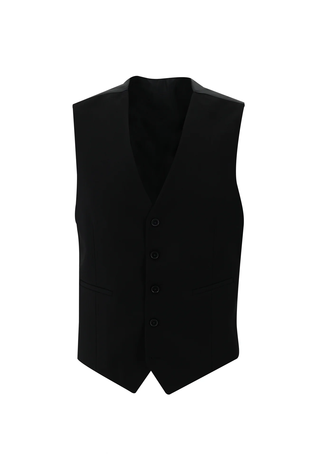 Siyah 6 Drop Regular Fit Standart Kesim Kombinli Yelekli Takım Elbise - Image 4