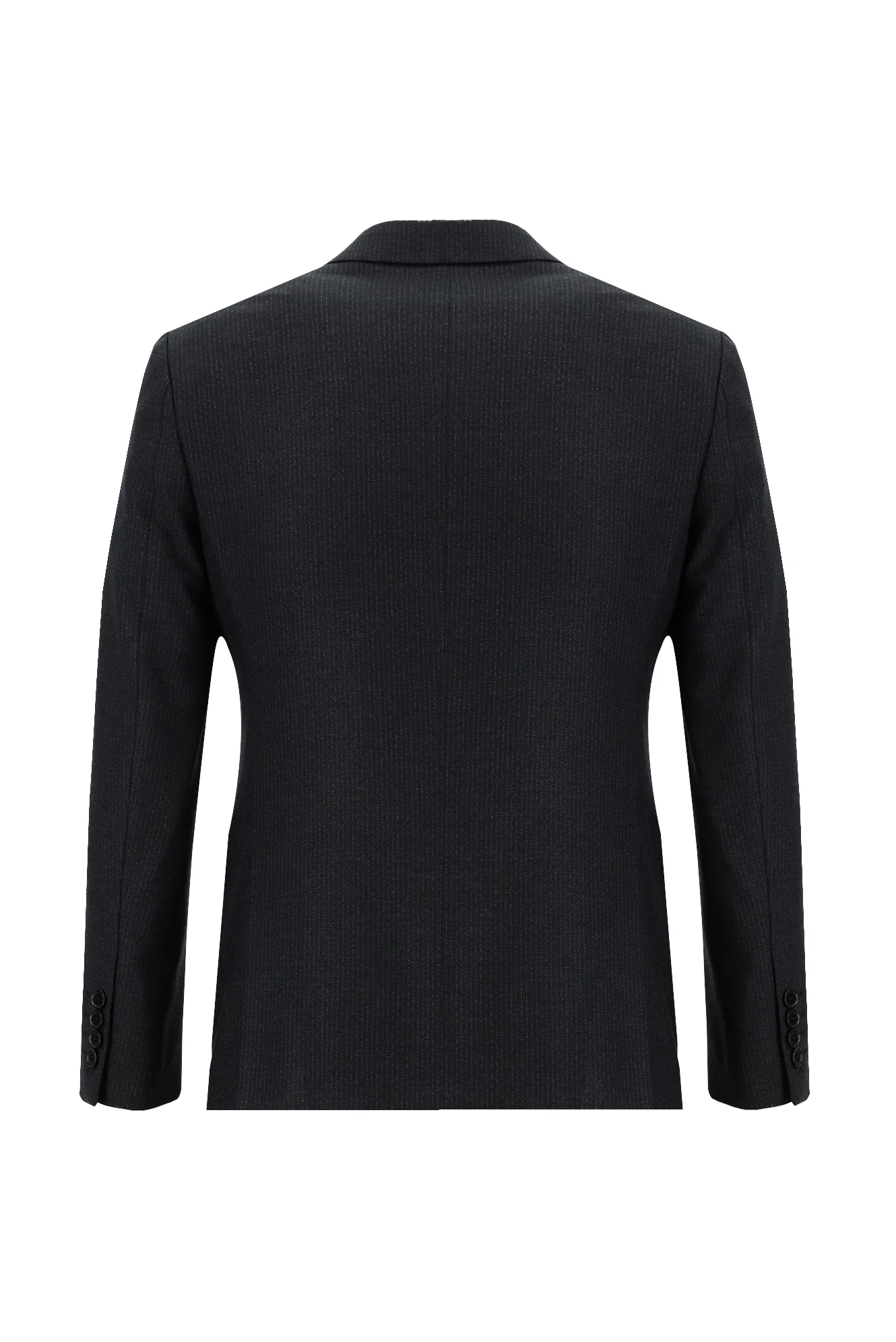 Siyah 6 Drop Regular Fit Standart Kesim Kruvaze Beli Lastikli İpli Çizgili Takım Elbise - Image 3