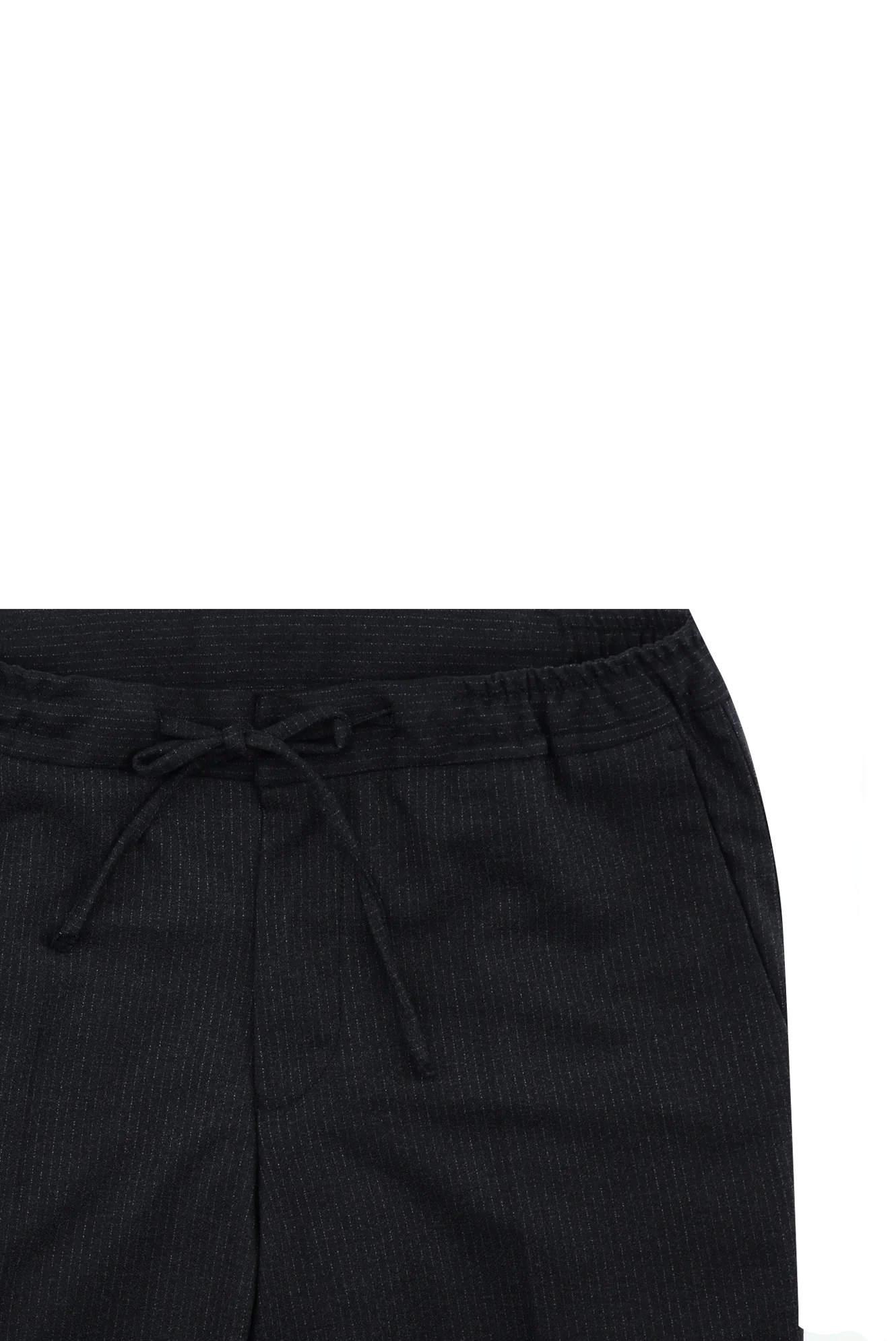 Siyah 6 Drop Regular Fit Standart Kesim Kruvaze Beli Lastikli İpli Çizgili Takım Elbise - Image 5