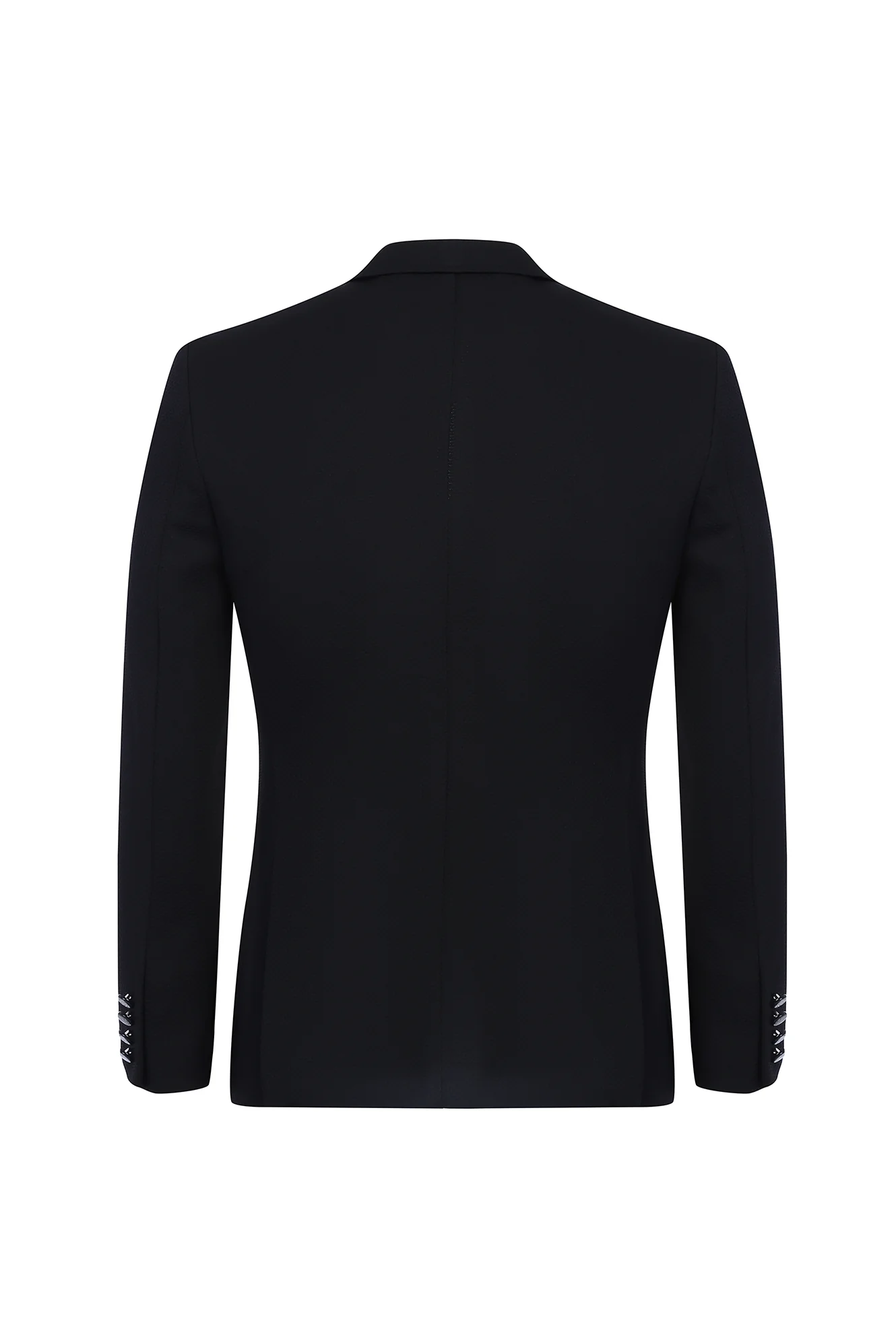 Siyah 6 Drop Regular Fit Standart Kesim Klasik Kuşgözü Ceket - Image 2