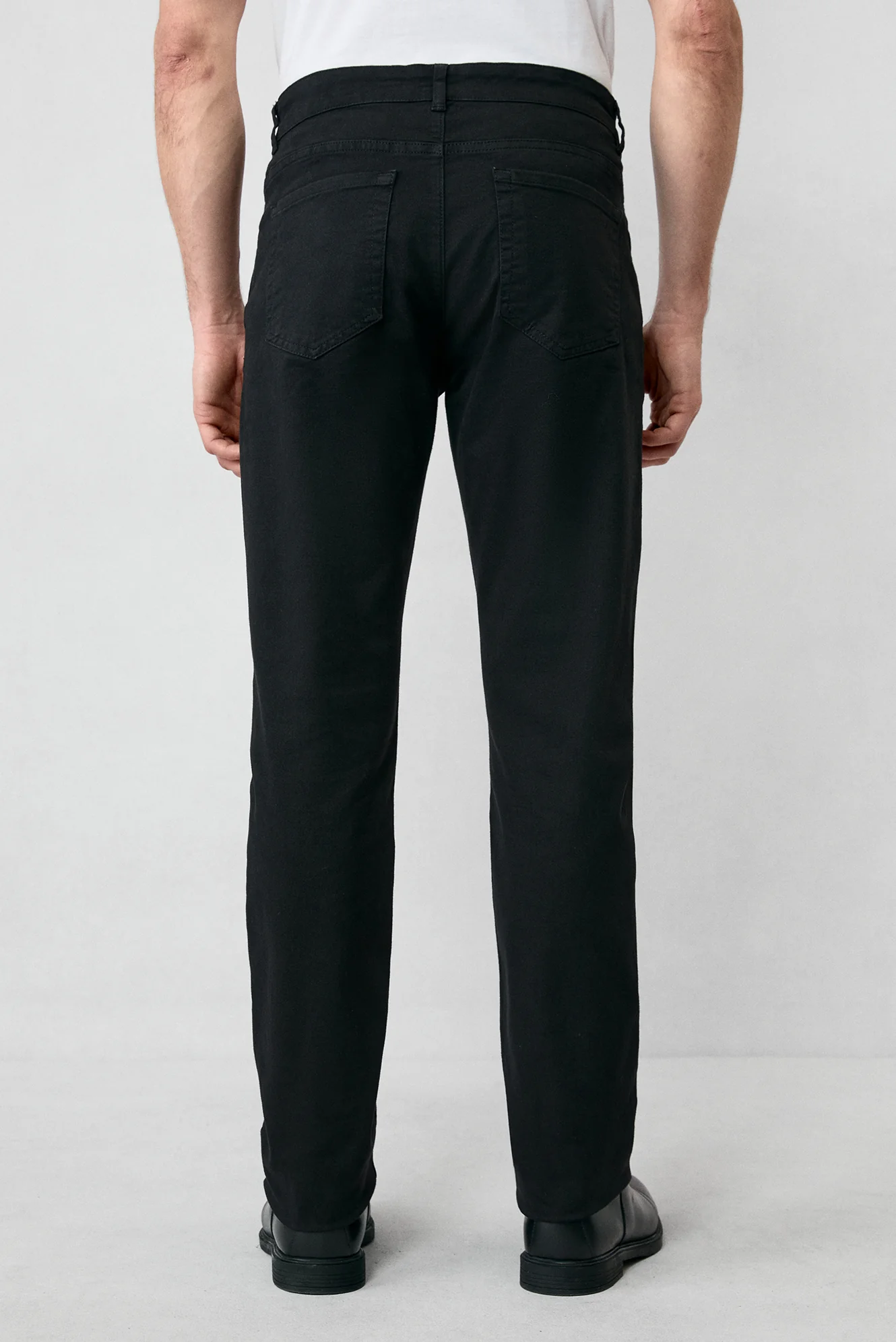 Siyah Slim Fit Dar Kesim Likralı Esnek Kanvas / Chino Pantolon - Image 8
