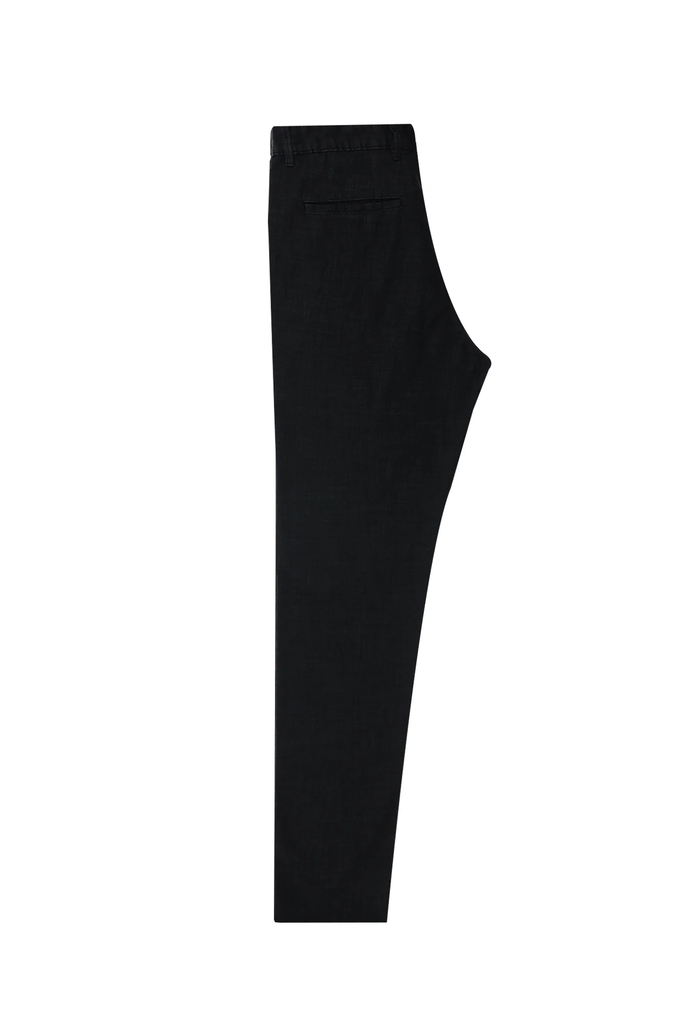 Siyah Regular Fit Standart Kesim Likralı Denim Look Pantolon - Image 4