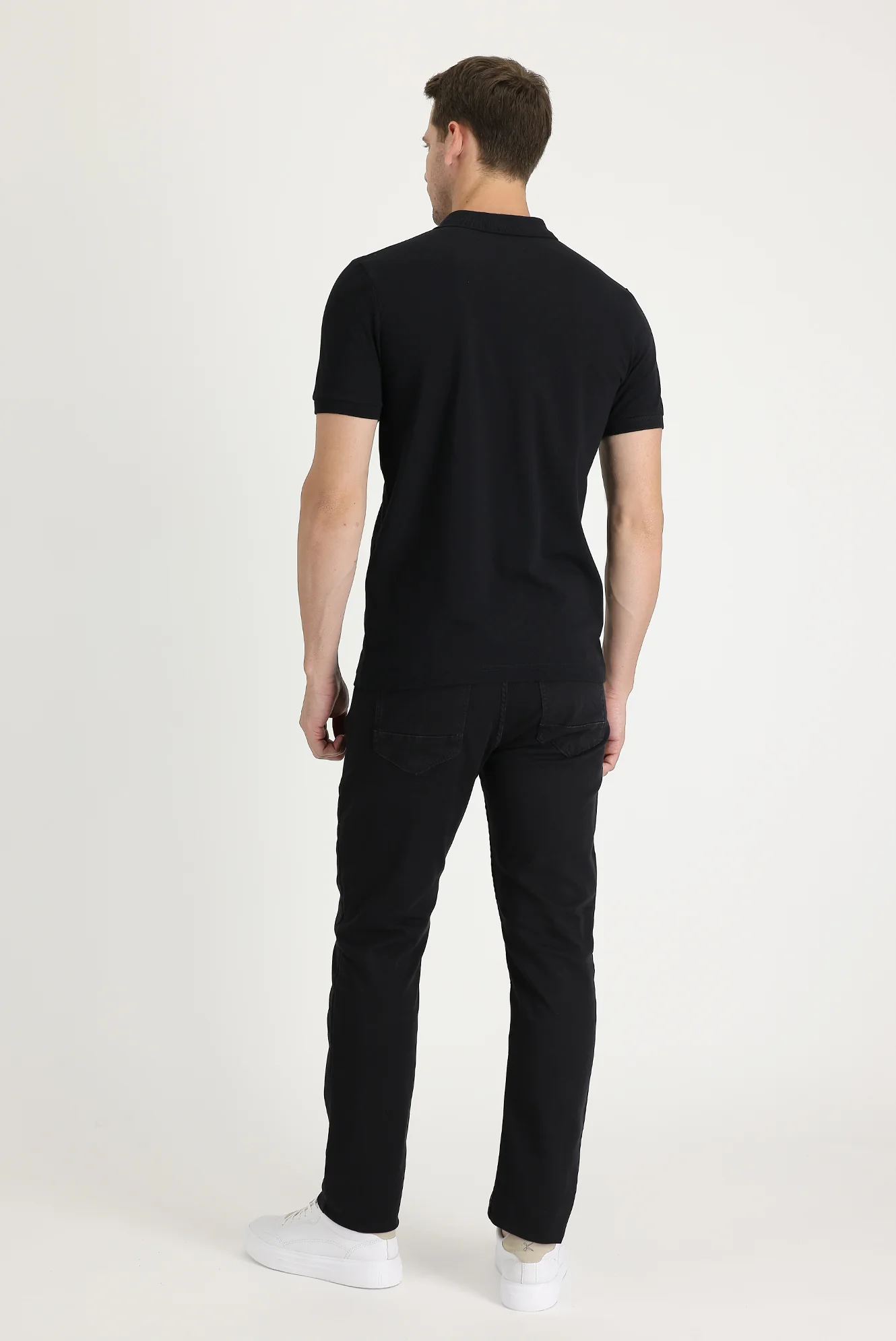 Siyah Regular Fit Standart Kesim Likralı Denim Pantolon - Image 3