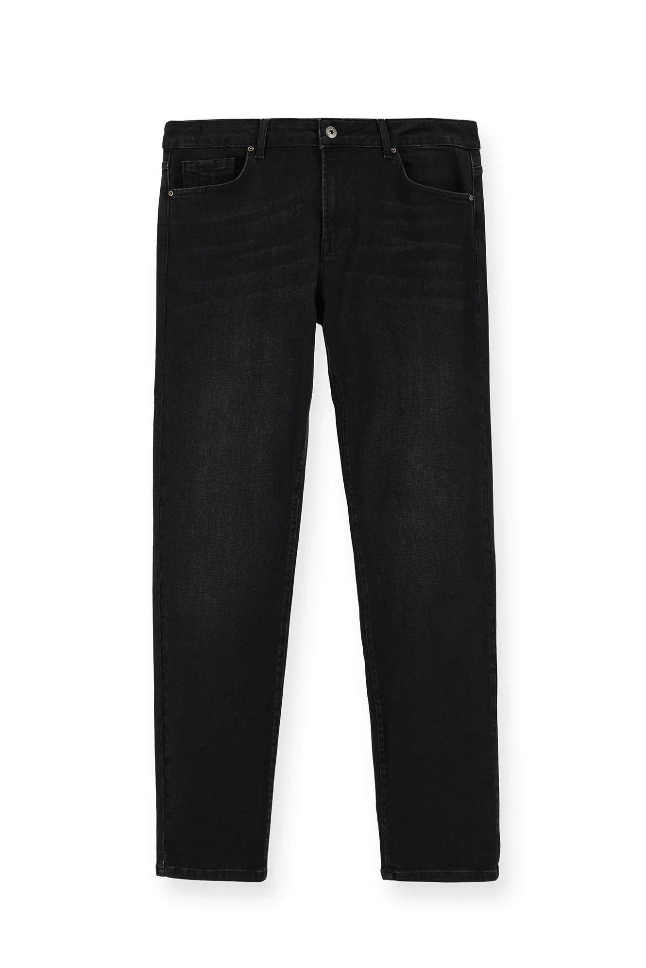 Siyah Regular Fit Standart Kesim Likralı Denim Pantolon - Image 8