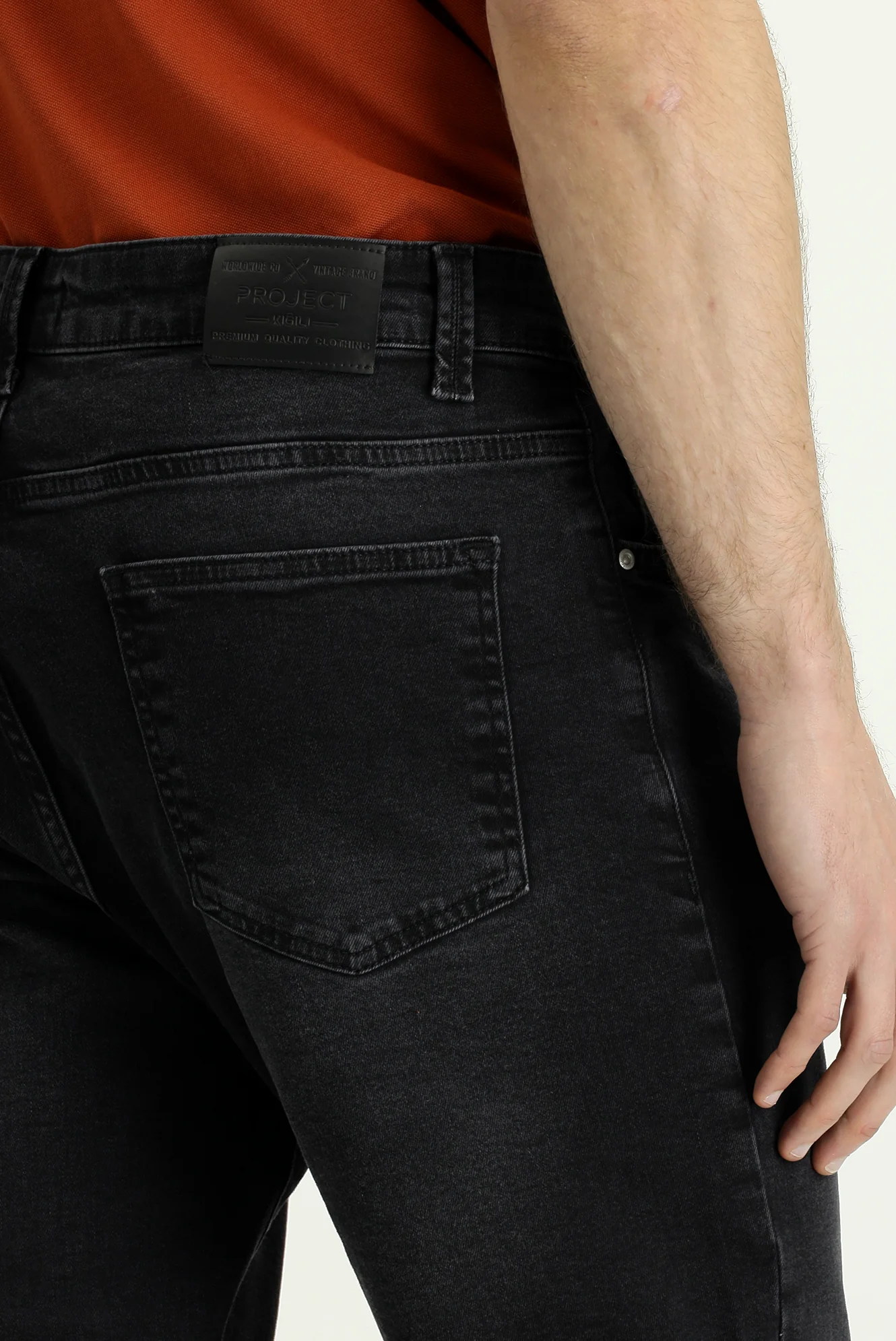 Siyah Regular Fit Standart Kesim Likralı Denim Pantolon - Image 6
