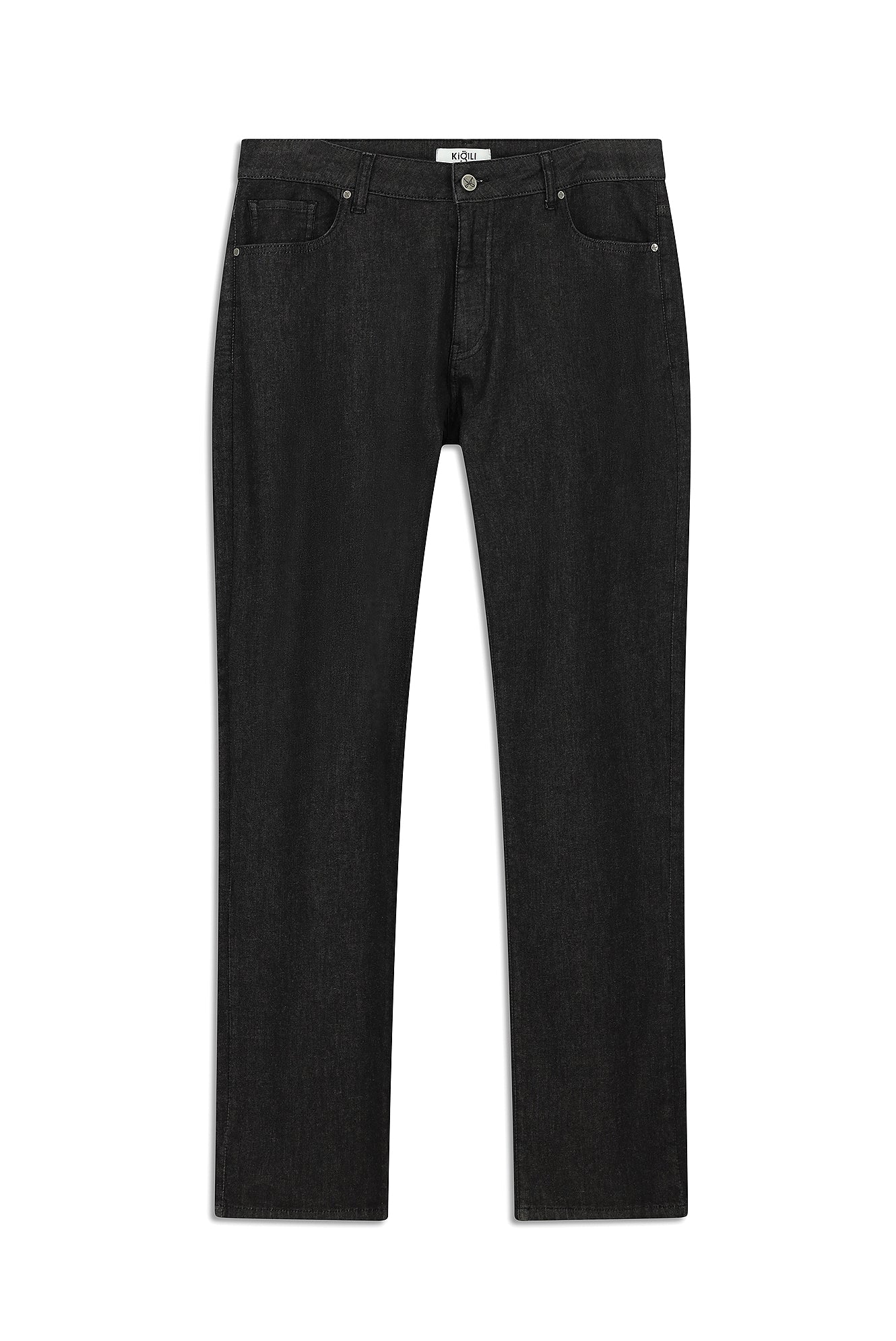Siyah Regular Fit Standart Kesim Likralı Denim Pantolon - Image 7