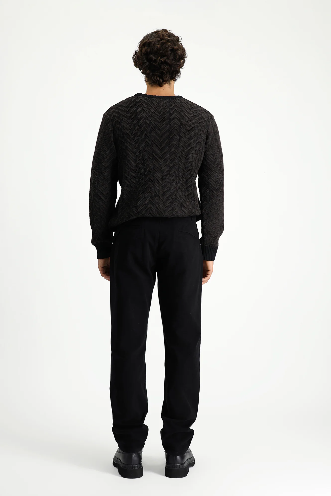 Siyah Regular Fit Standart Kesim Likralı Kanvas / Chino Pantolon - Image 4