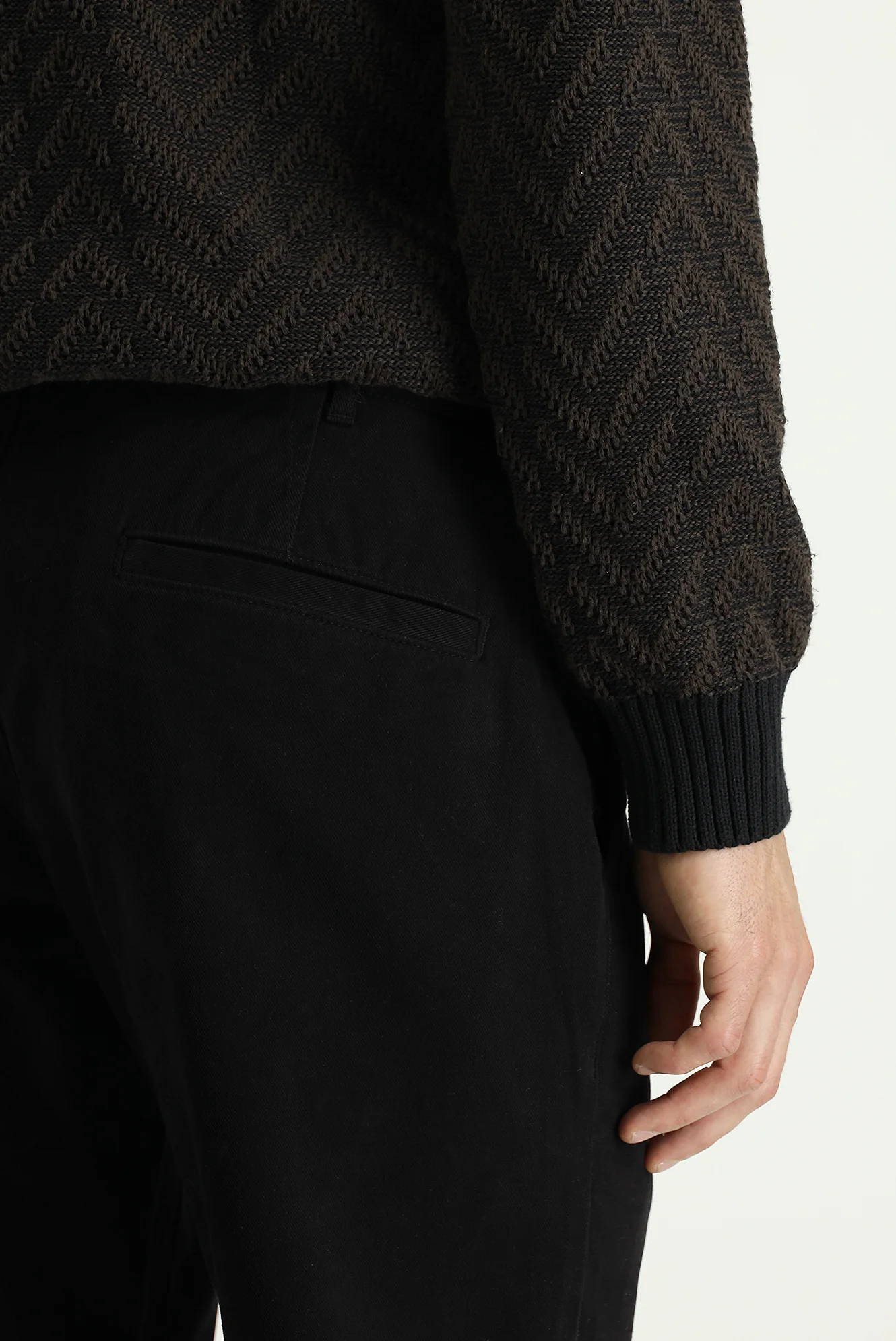 Siyah Regular Fit Standart Kesim Likralı Kanvas / Chino Pantolon - Image 6