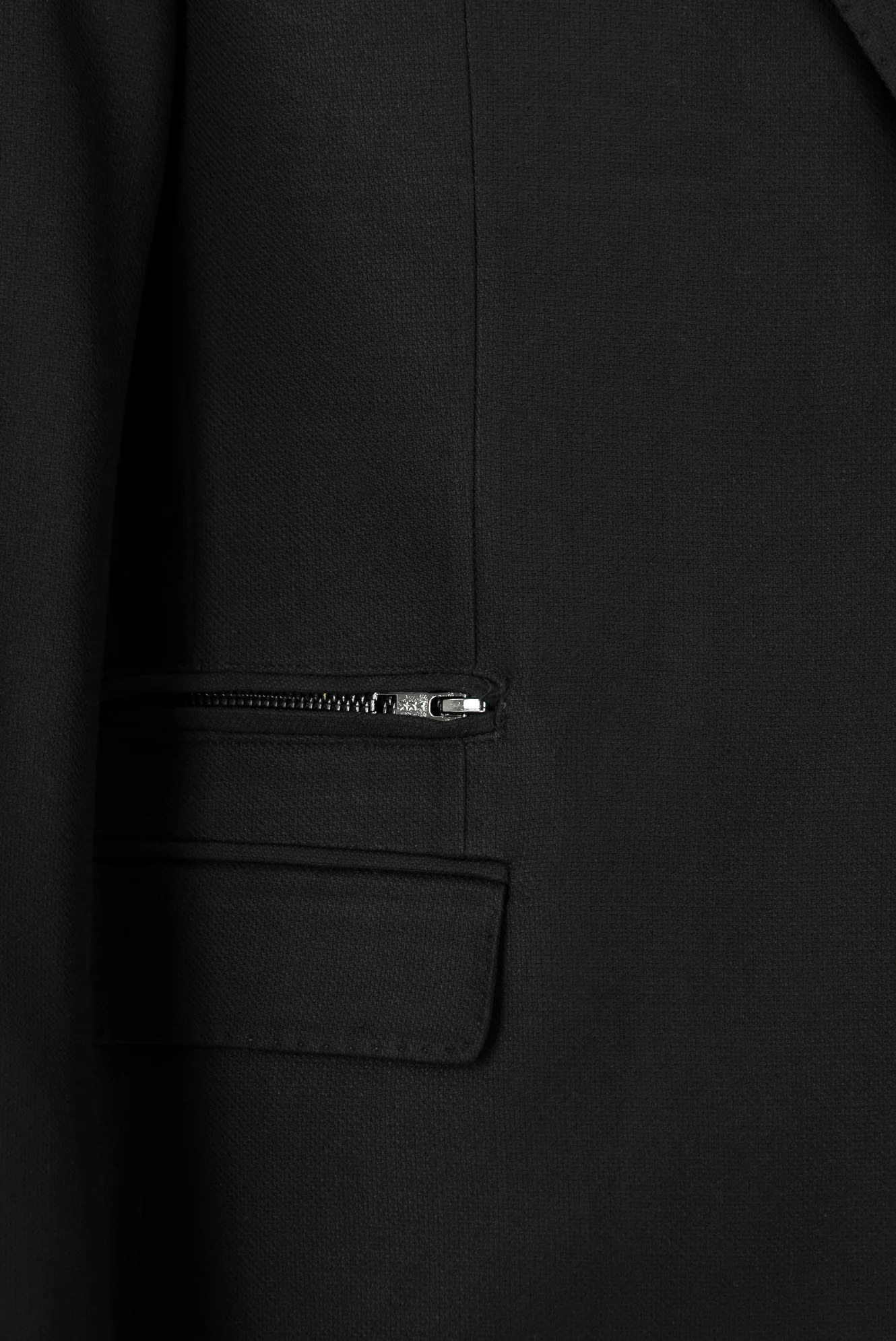 Siyah 6 Drop Regular Fit Standart Kesim Likralı Fermuar Cepli Takım Elbise - Image 4
