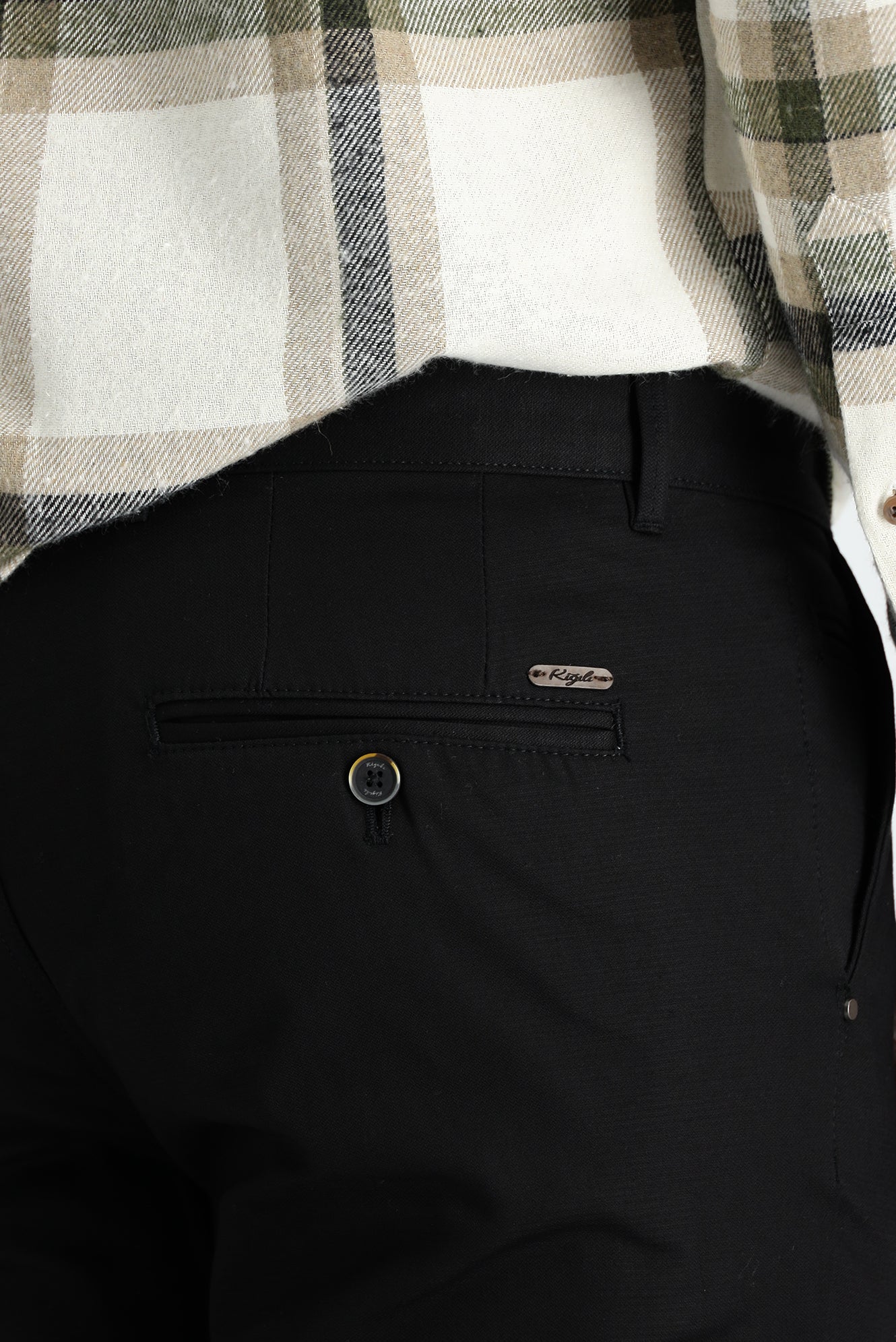 Siyah Regular Fit Standart Kesim Likralı Kanvas / Chino Pantolon - Image 4