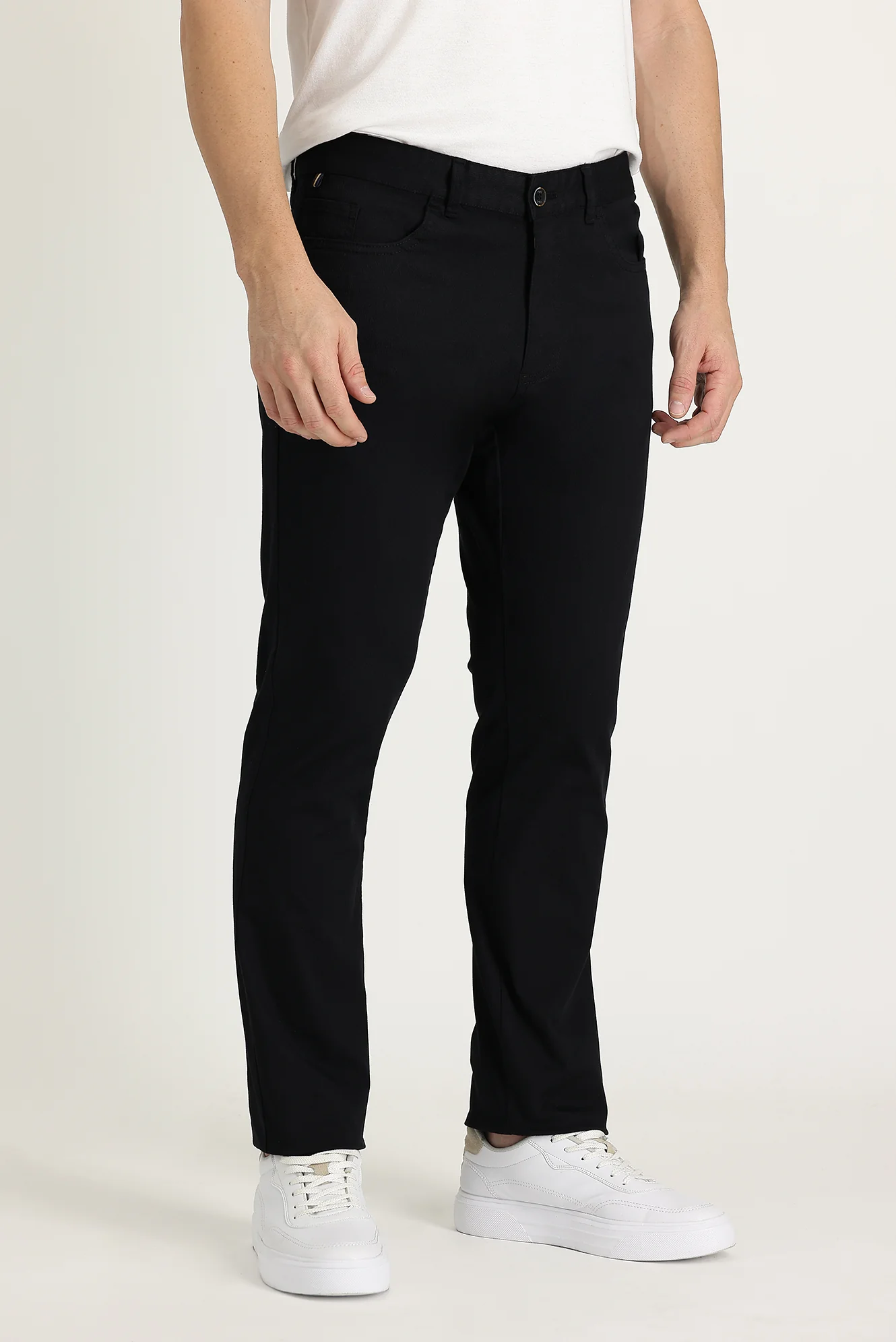 Siyah Regular Fit Standart Kesim Likralı Kanvas / Chino Pantolon - Image 2