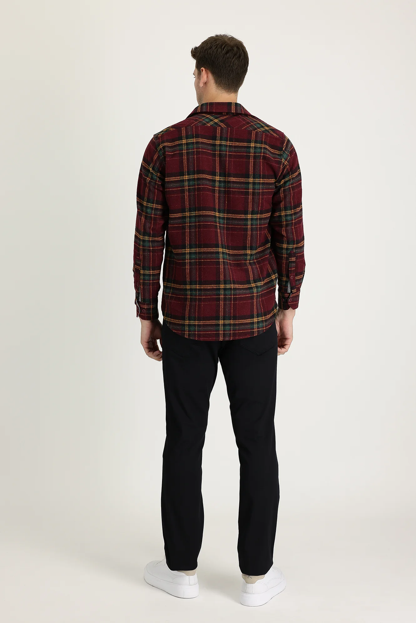 Siyah Regular Fit Standart Kesim Likralı Kanvas / Chino Pantolon - Image 3