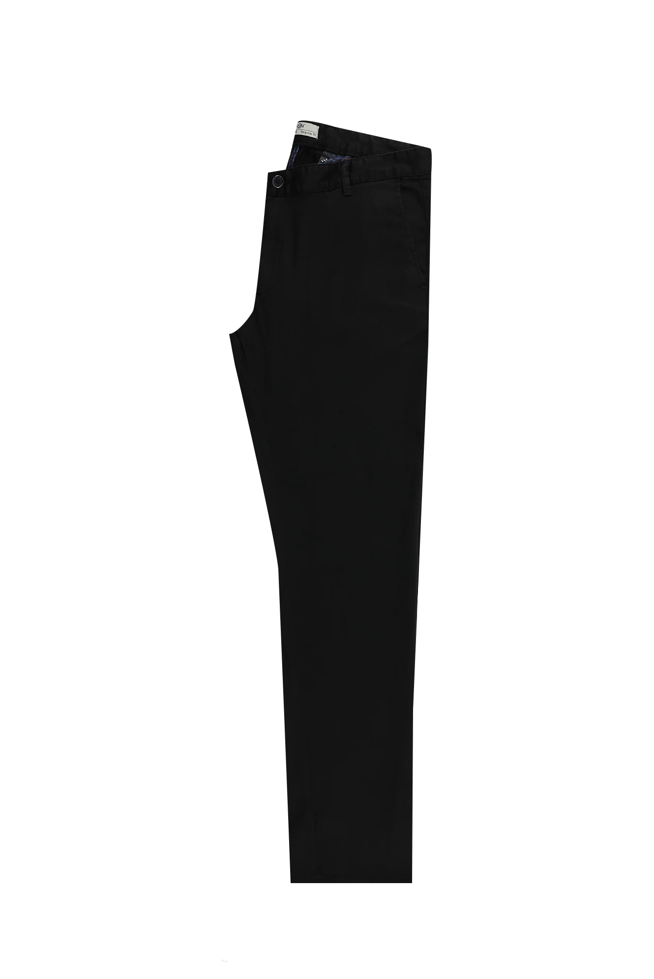 Siyah Regular Fit Standart Kesim Likralı Kanvas / Chino Pantolon