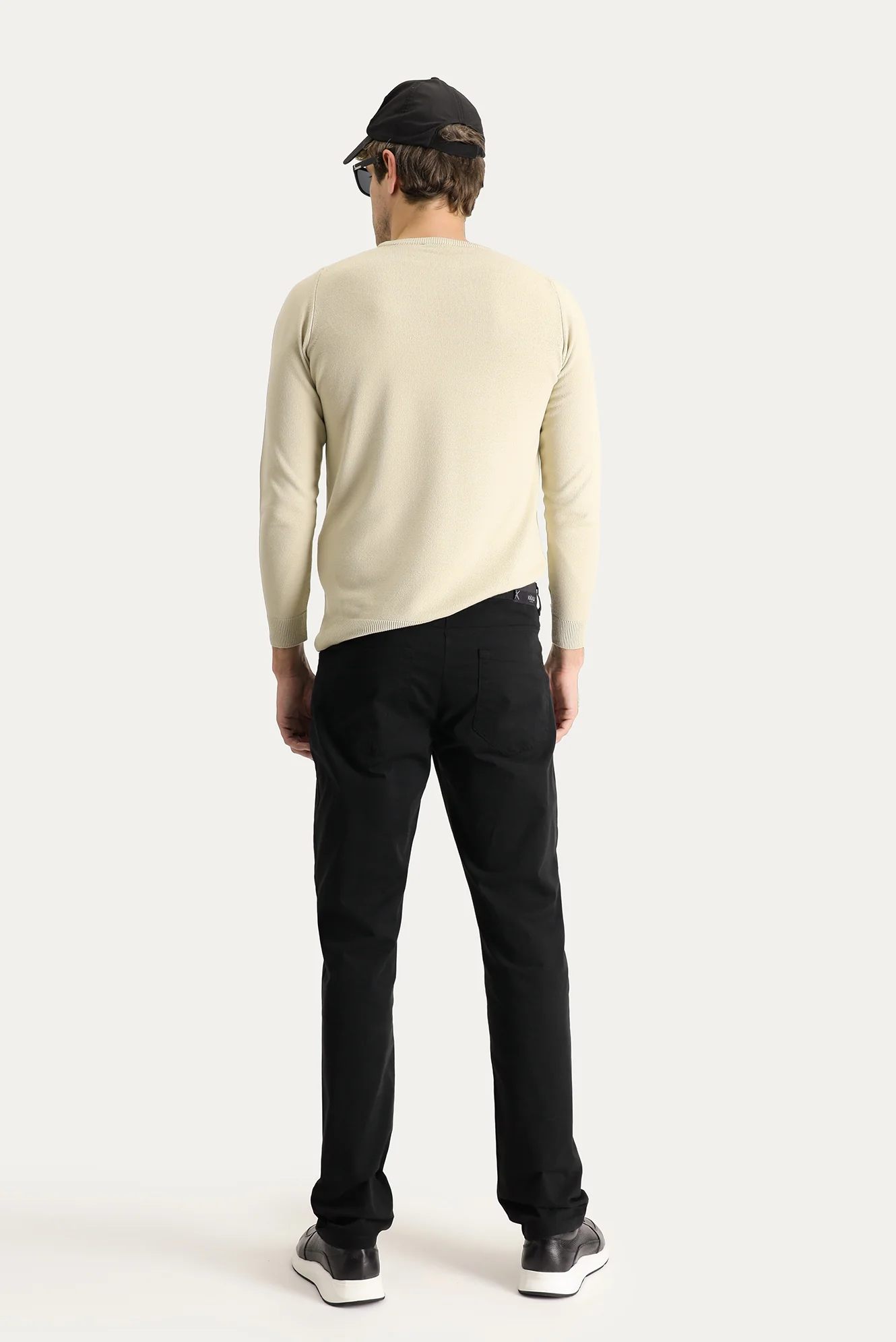 Siyah Regular Fit Standart Kesim Likralı Kanvas / Chino Pantolon - Image 4