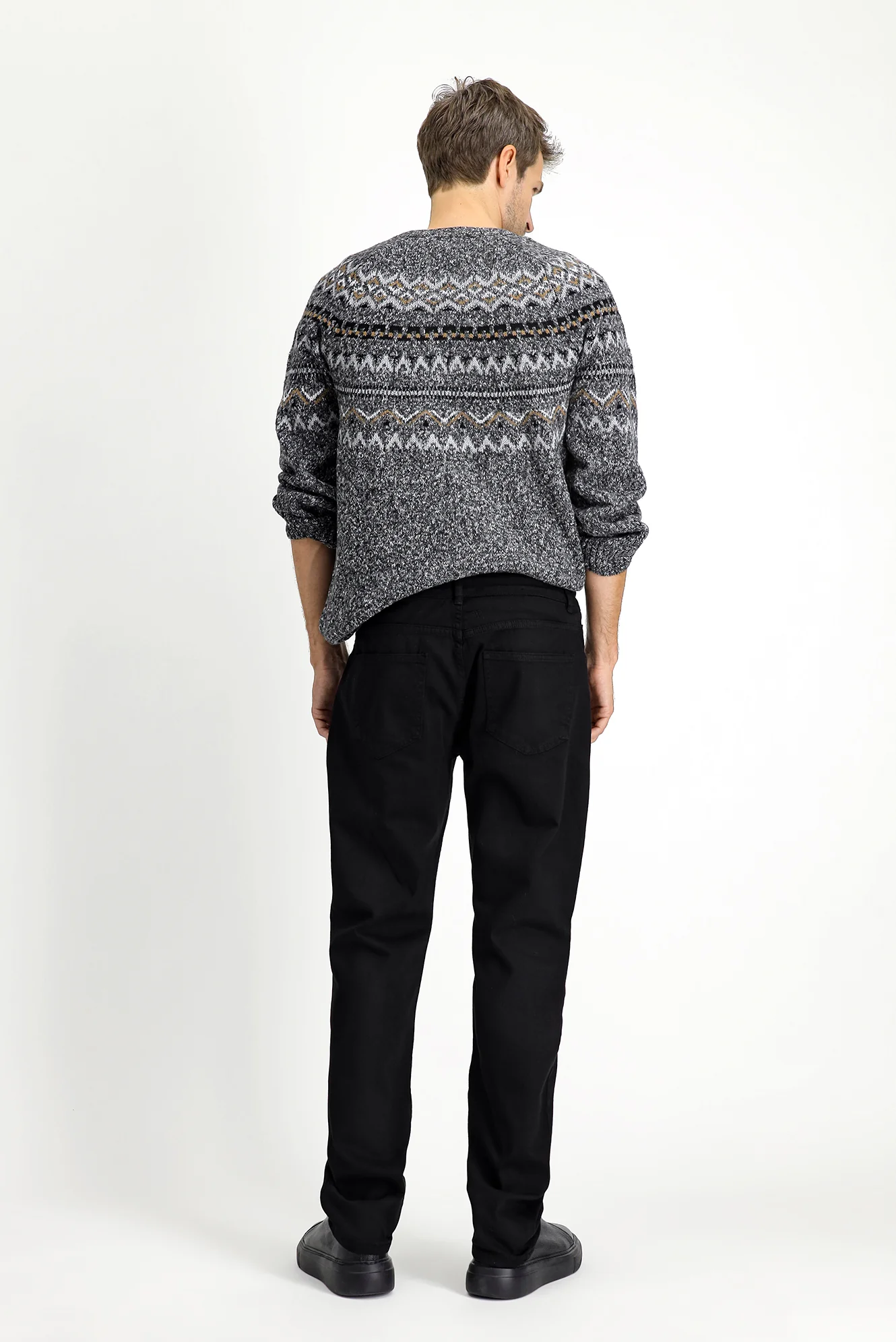 Siyah Regular Fit Standart Kesim Likralı Kanvas / Chino Pantolon - Image 4