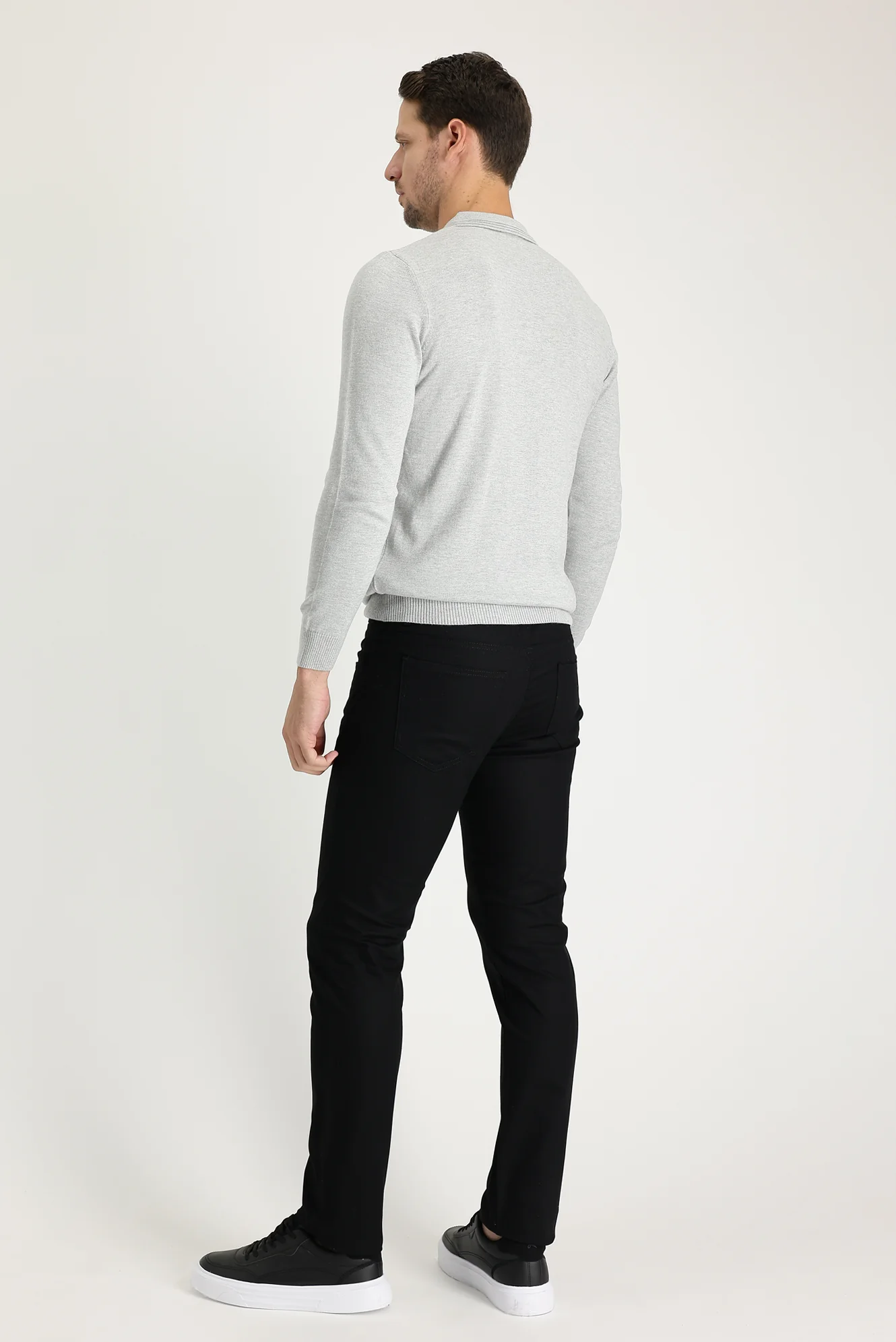 Siyah Regular Fit Standart Kesim Likralı Kanvas / Chino Pantolon - Image 3