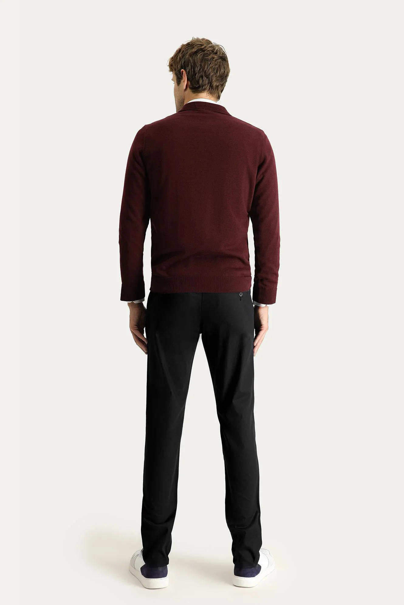 Siyah Regular Fit Standart Kesim Likralı Kanvas / Chino Pantolon - Image 2