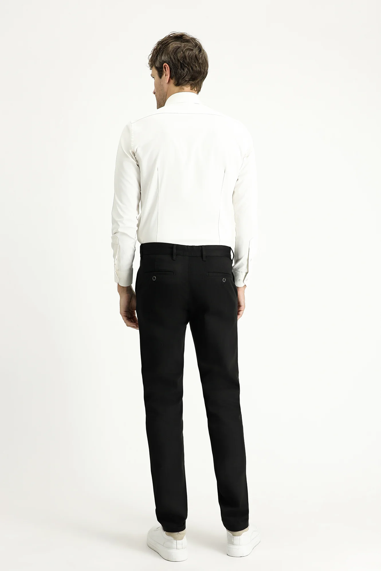 Siyah Regular Fit Standart Kesim Likralı Kanvas / Chino Pantolon - Image 4