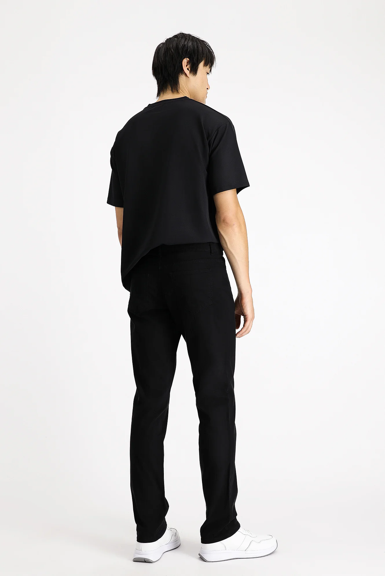 Siyah Regular Fit Standart Kesim Likralı Kanvas / Chino Pantolon - Image 4