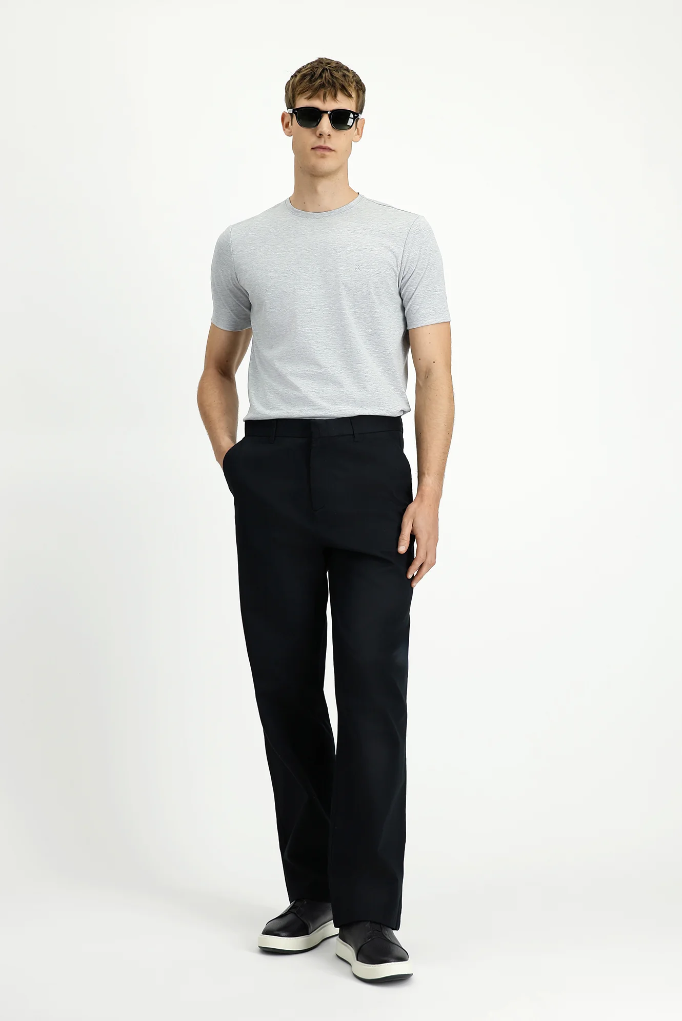 Siyah Regular Fit Standart Kesim Likralı Kanvas / Chino Pantolon - Image 2