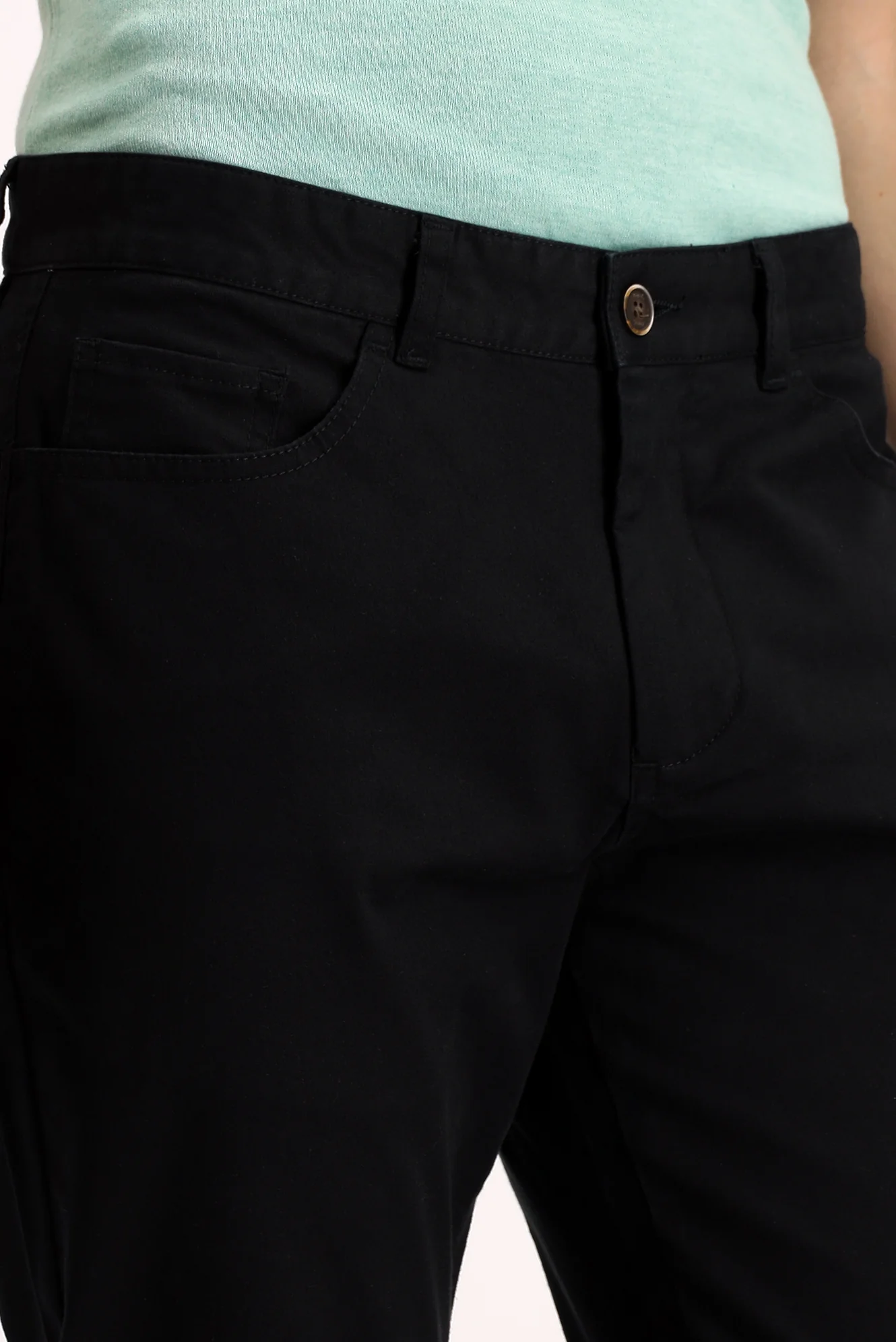 Siyah Regular Fit Standart Kesim Likralı Kanvas / Chino Pantolon - Image 5