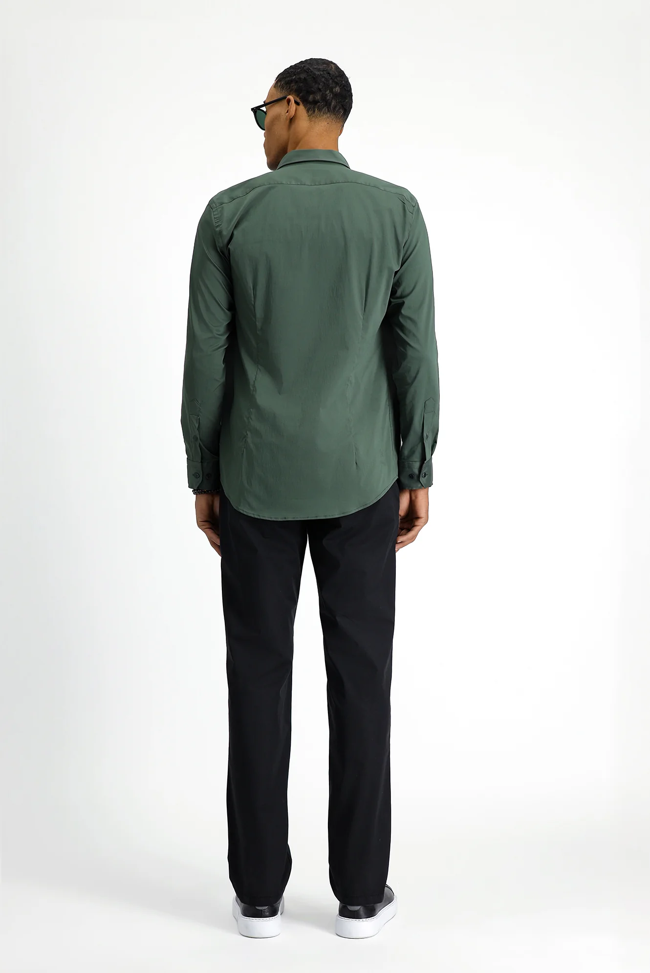 Siyah Regular Fit Standart Kesim Likralı Kanvas / Chino Pantolon - Image 3