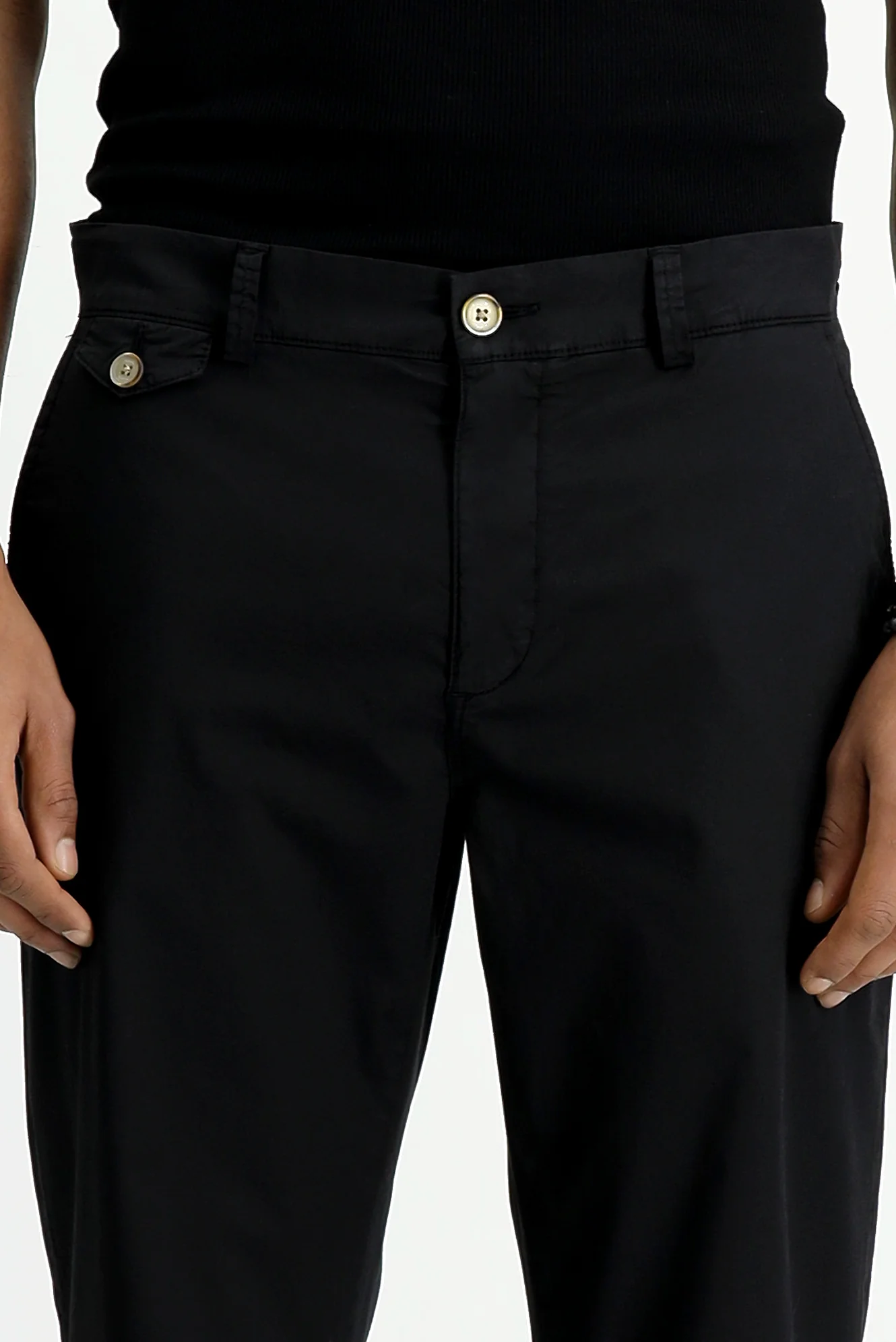 Siyah Regular Fit Standart Kesim Likralı Kanvas / Chino Pantolon - Image 4