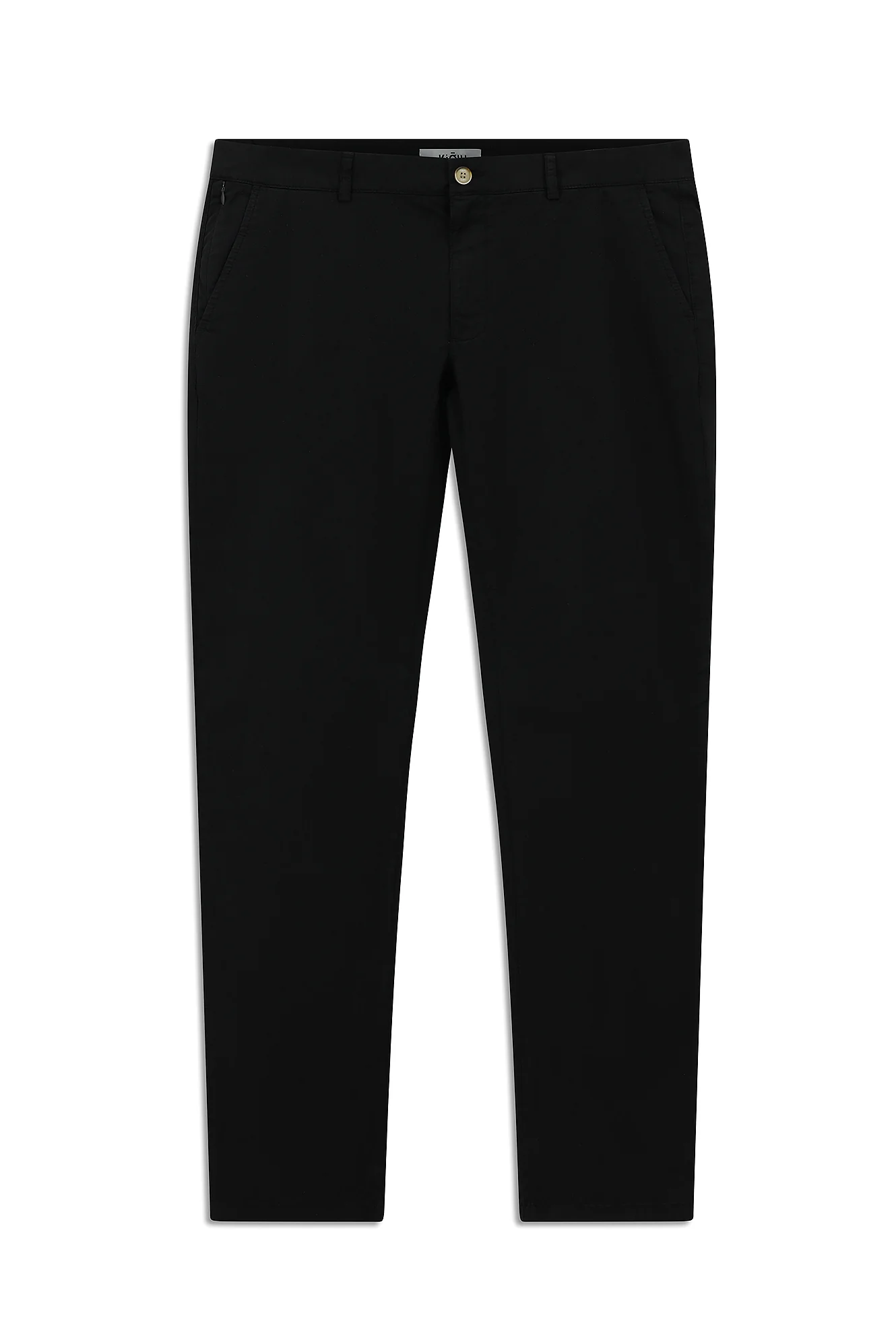 Siyah Regular Fit Standart Kesim Likralı Kanvas / Chino Pantolon