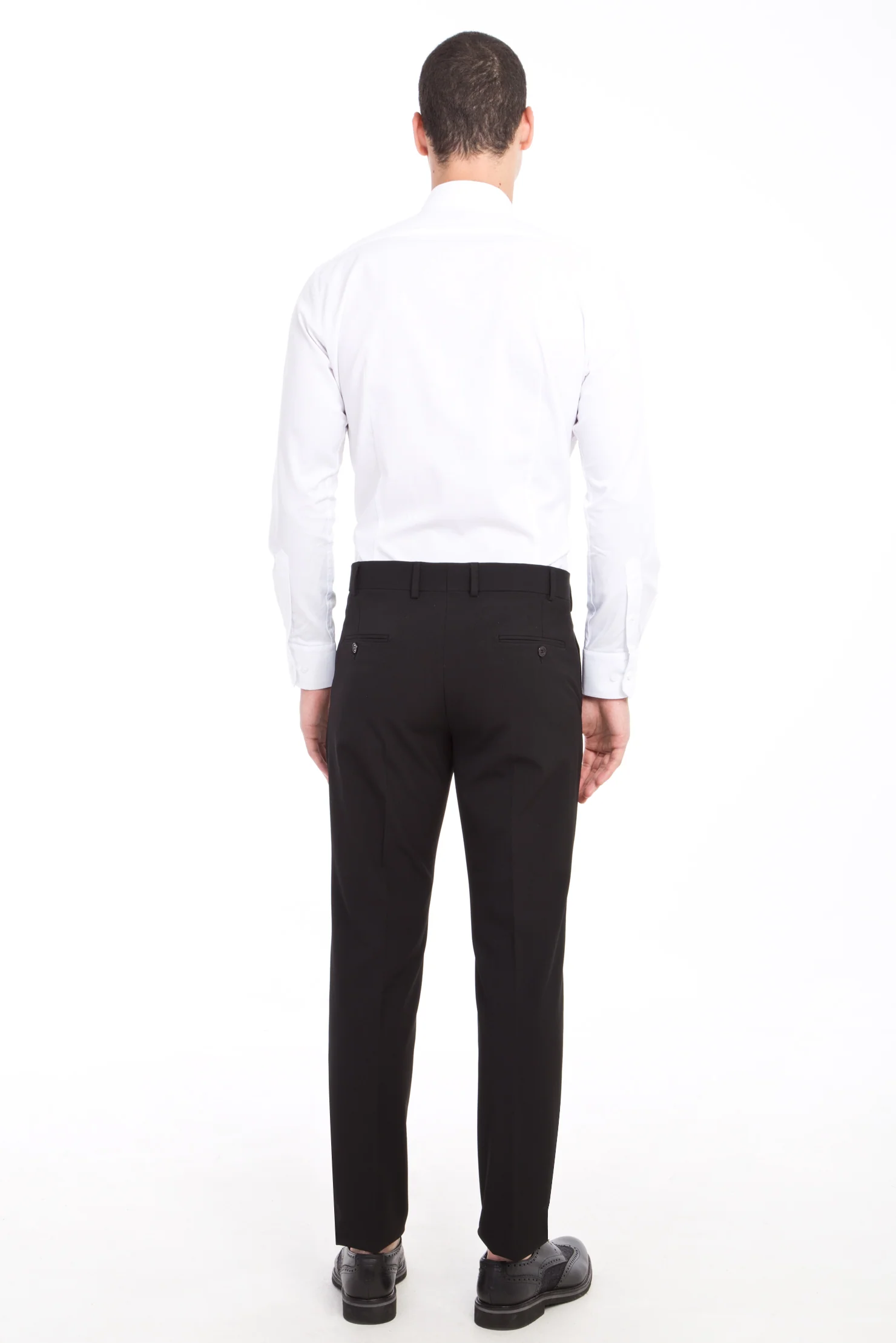 Siyah 6 Drop Regular Fit Standart Kesim Likralı Klasik Kumaş Pantolon - Image 2
