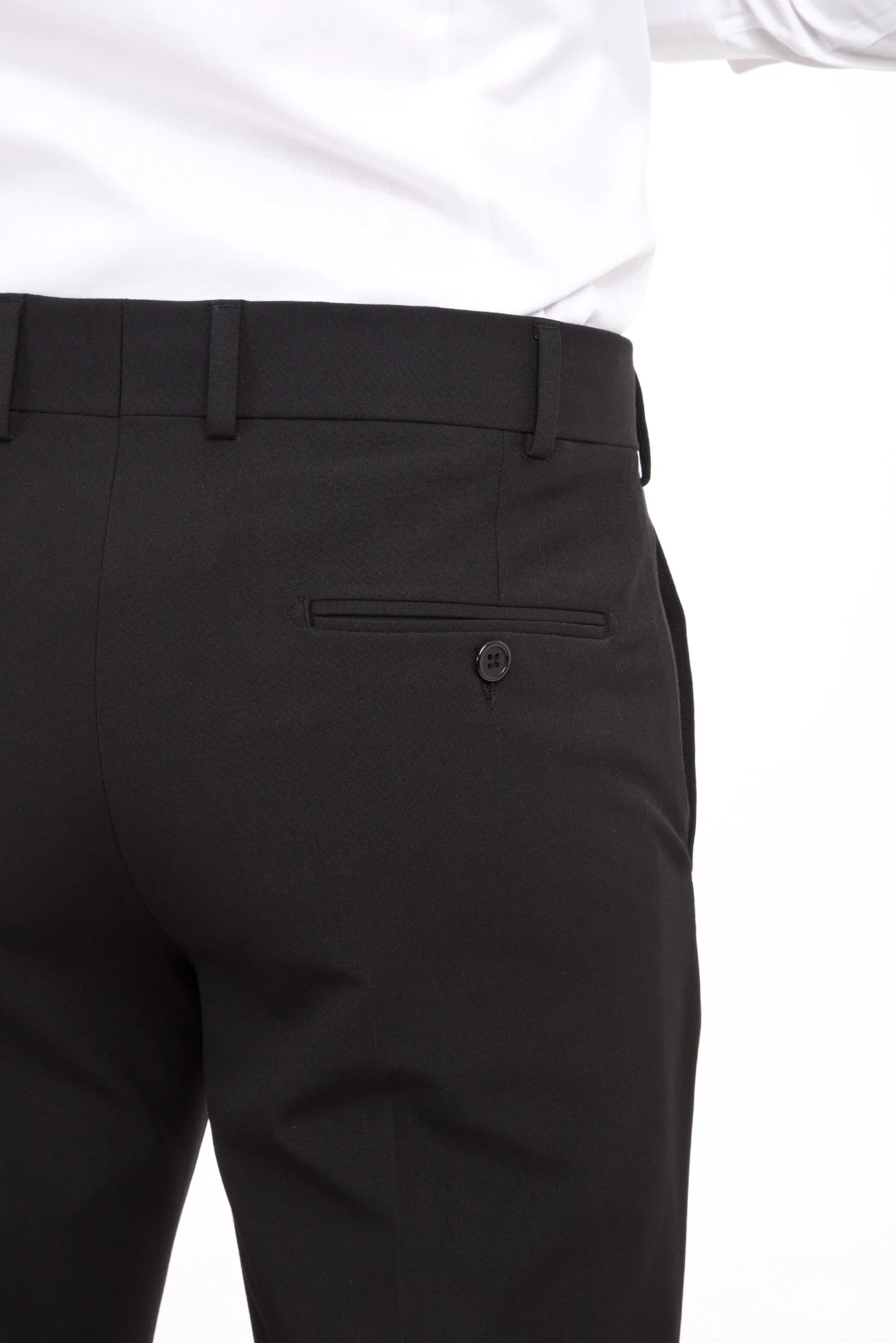 Siyah 6 Drop Regular Fit Standart Kesim Likralı Klasik Kumaş Pantolon - Image 3