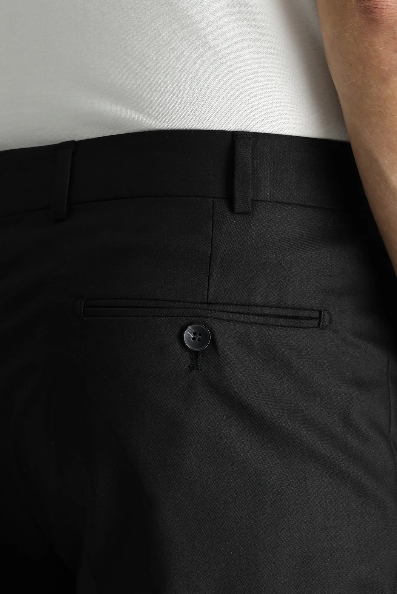 Siyah 6 Drop Regular Fit Standart Kesim Likralı Klasik Kumaş Pantolon - Image 5
