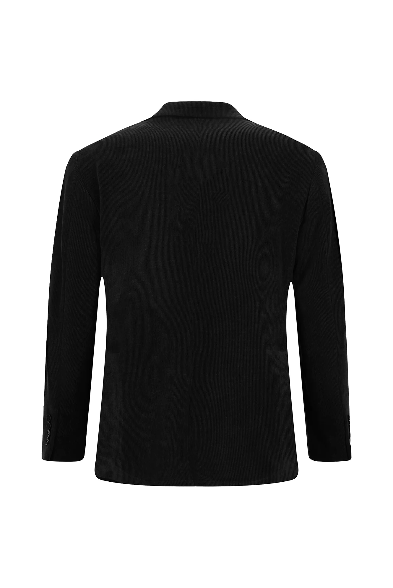 Siyah 4 Drop Relaxed Fit Rahat Kesim Kadife Ceket - Image 2
