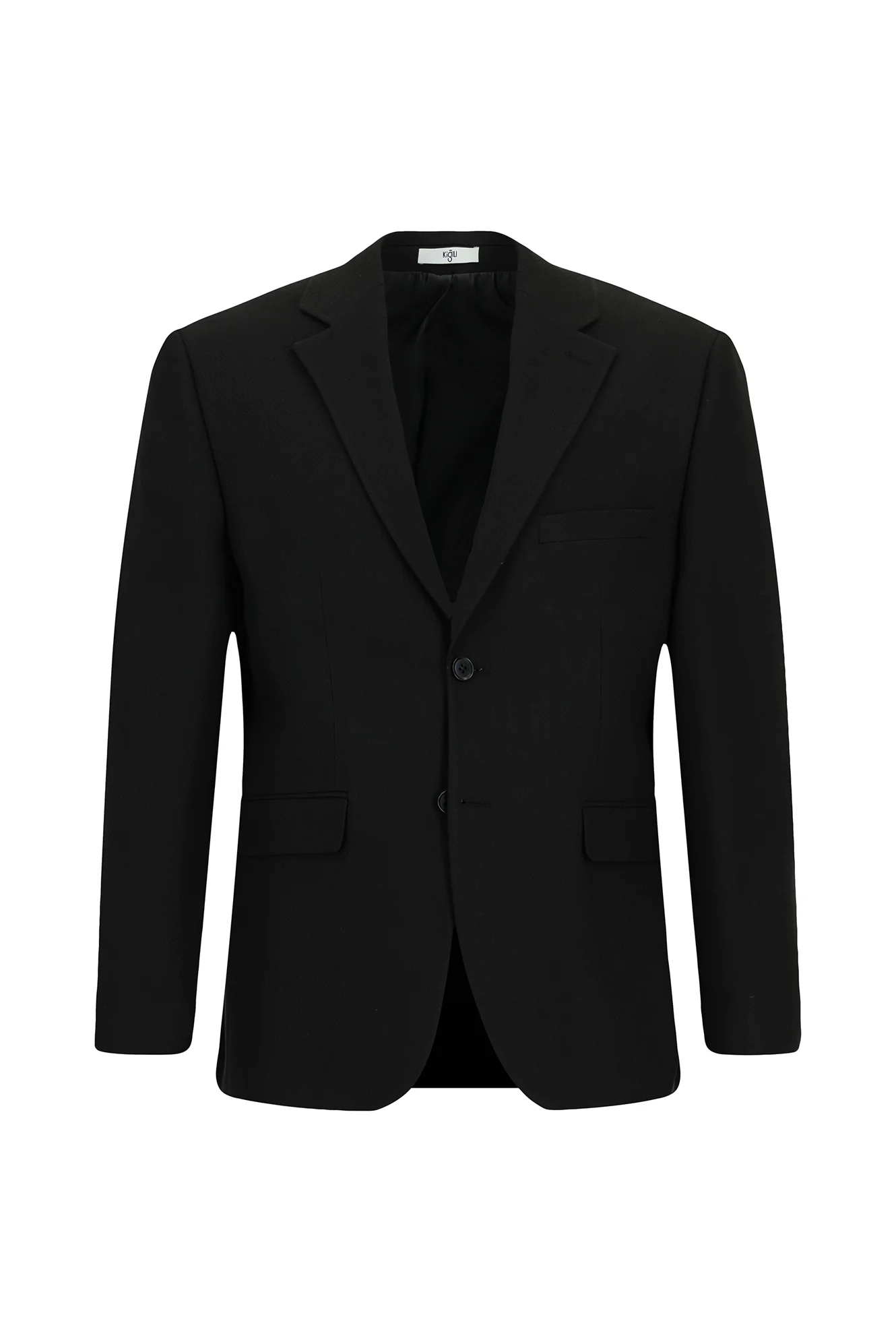 Siyah 6 Drop Regular Fit Standart Kesim Desenli Takım Elbise - Image 2