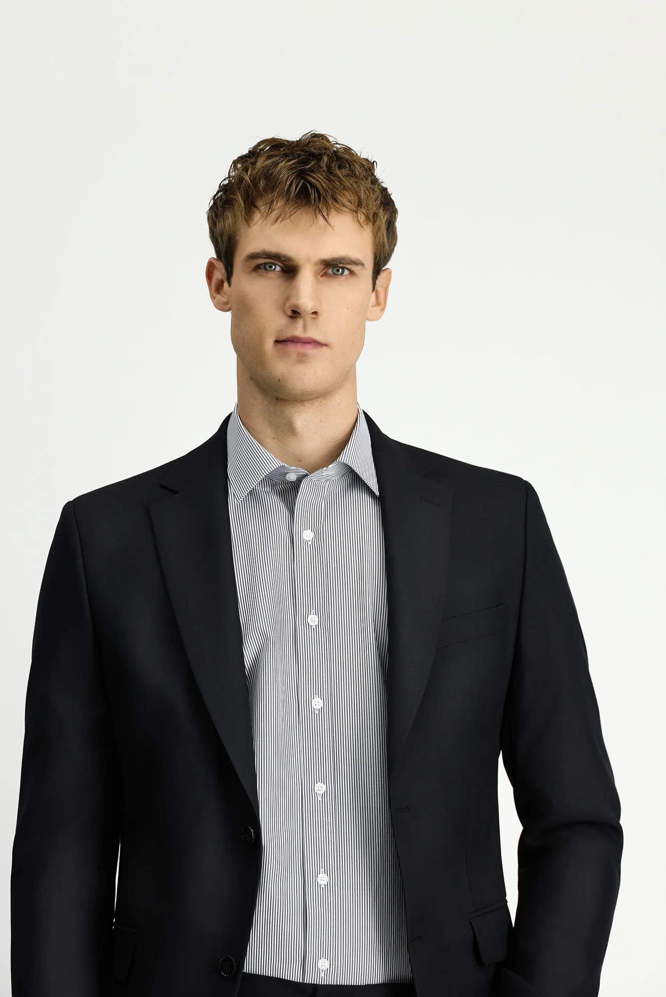 Siyah 6 Drop Regular Fit Standart Kesim Yünlü Traveller Suit Çantalı Takım Elbise - Image 5