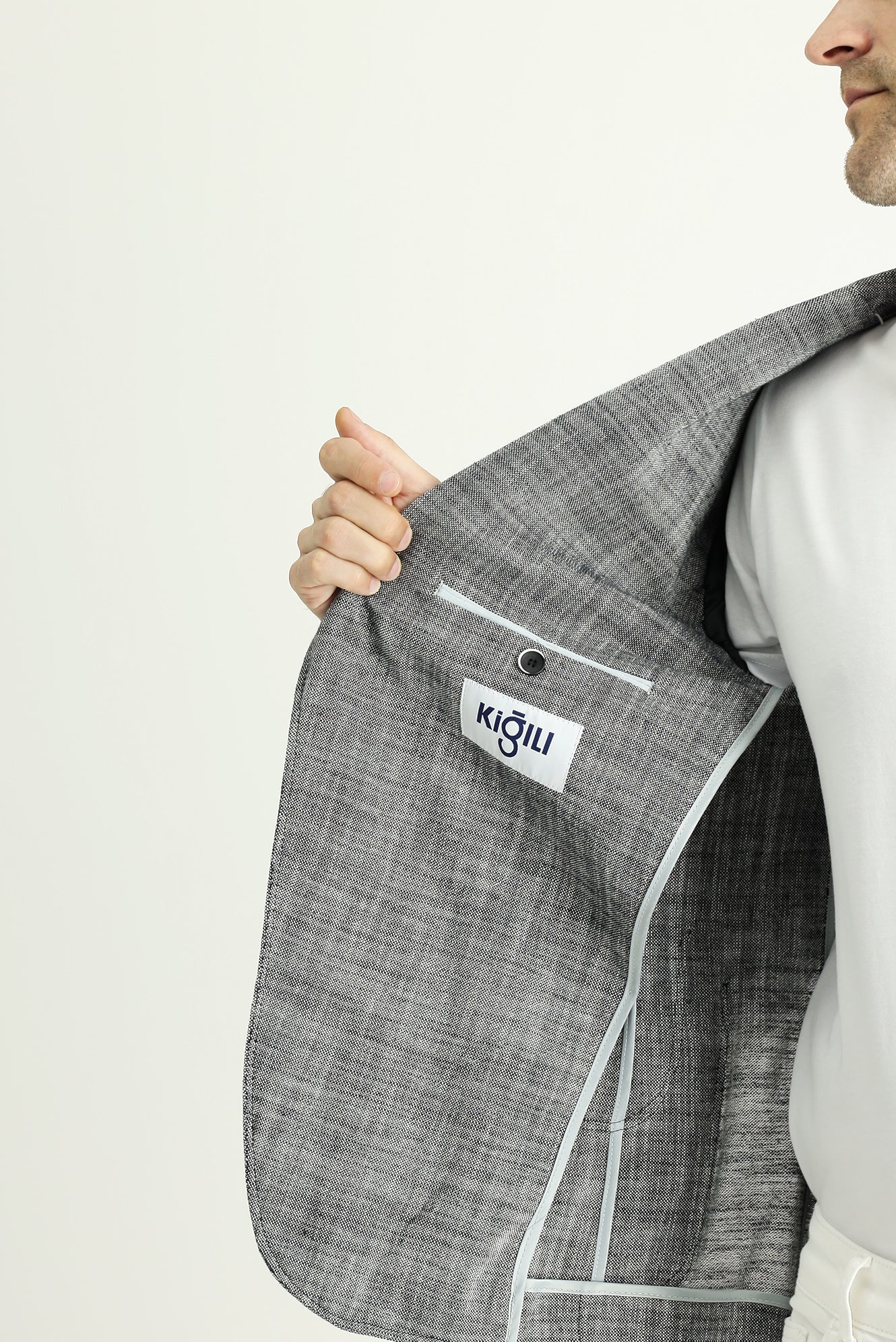 Siyah 7 Drop Slim Fit Dar Kesim Pamuk Klasik Ceket - Image 5