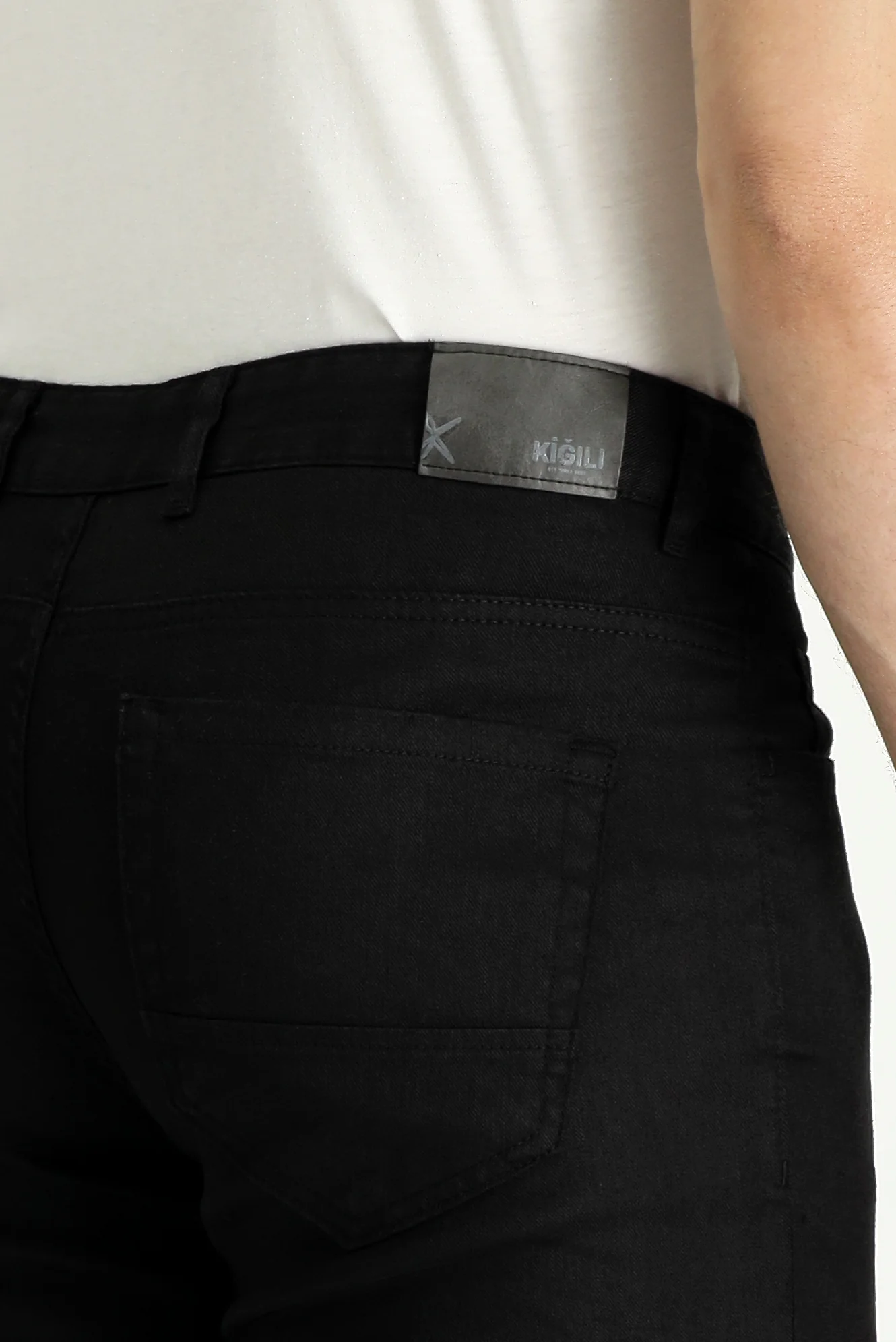 Siyah Regular Fit Standart Kesim Pamuklu Keten Kanvas / Chino Pantolon - Image 4