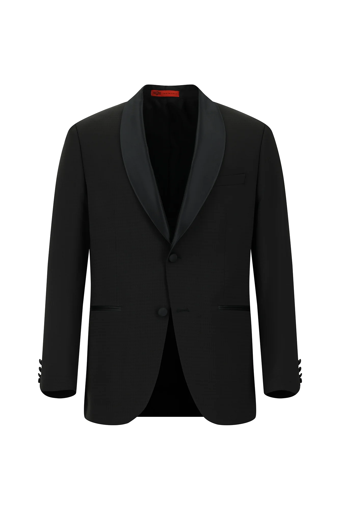 Siyah 6 Drop Regular Fit Standart Kesim Şal Yaka Desenli Smokin & Damatlık - Image 4