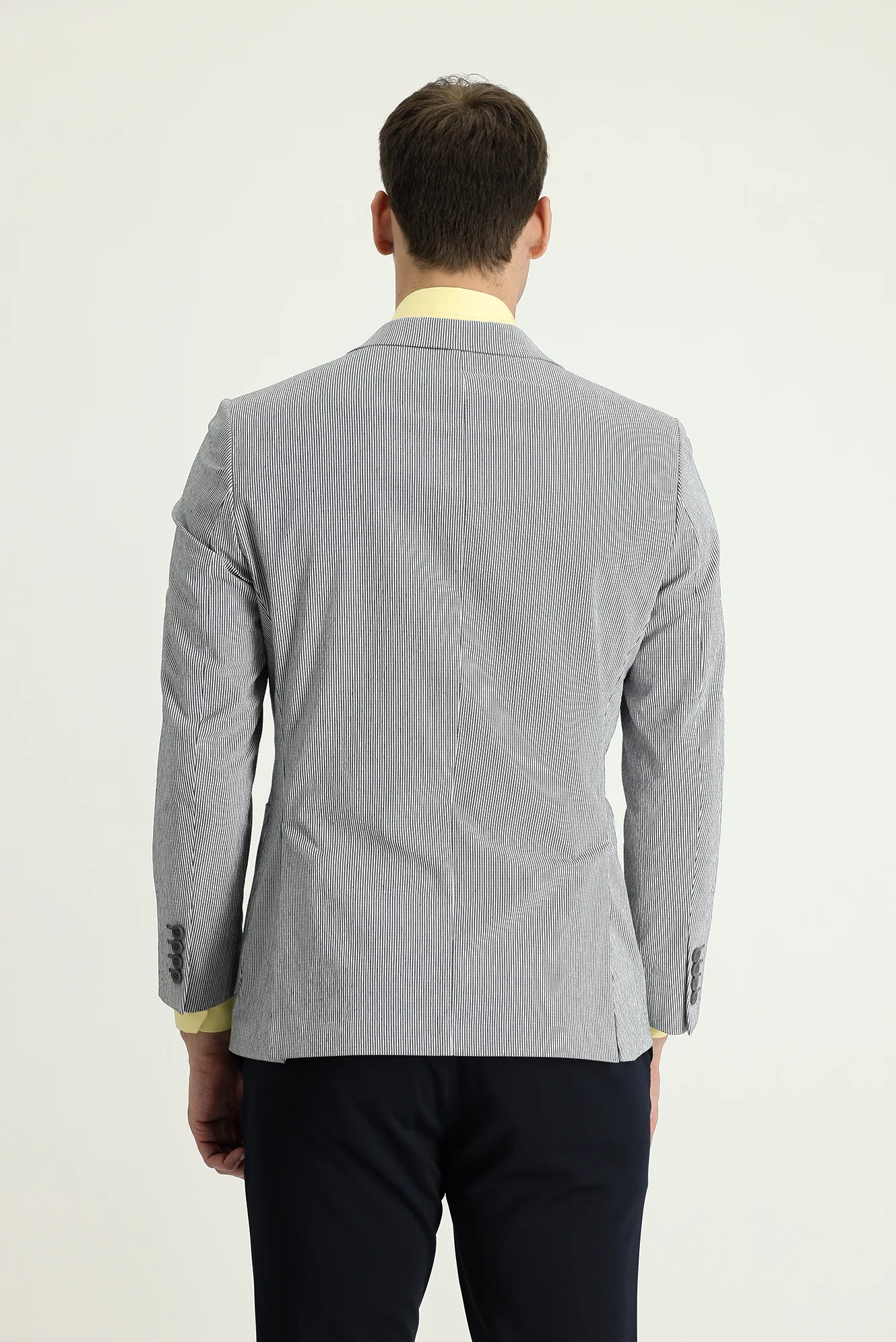 Siyah 6 Drop Regular Fit Standart Kesim Spor Çizgili Ceket - Image 3