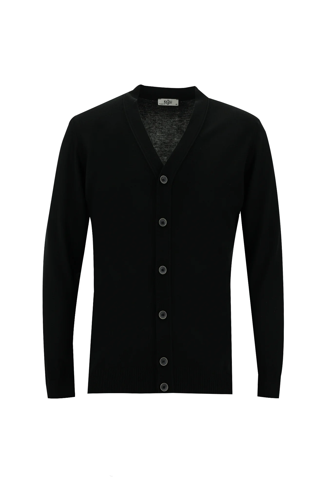 Siyah Regular Fit Triko Hırka