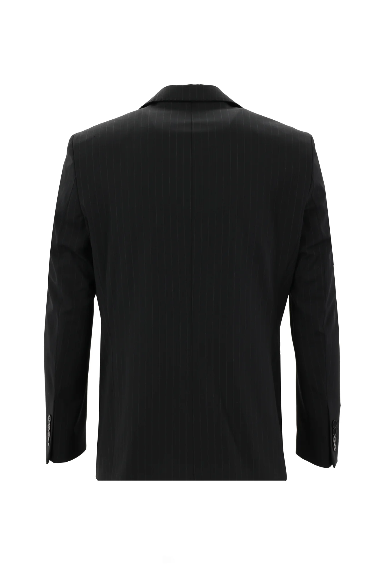 Siyah 6 Drop Regular Fit Standart Kesim Yünlü Çizgili Takım Elbise - Image 3