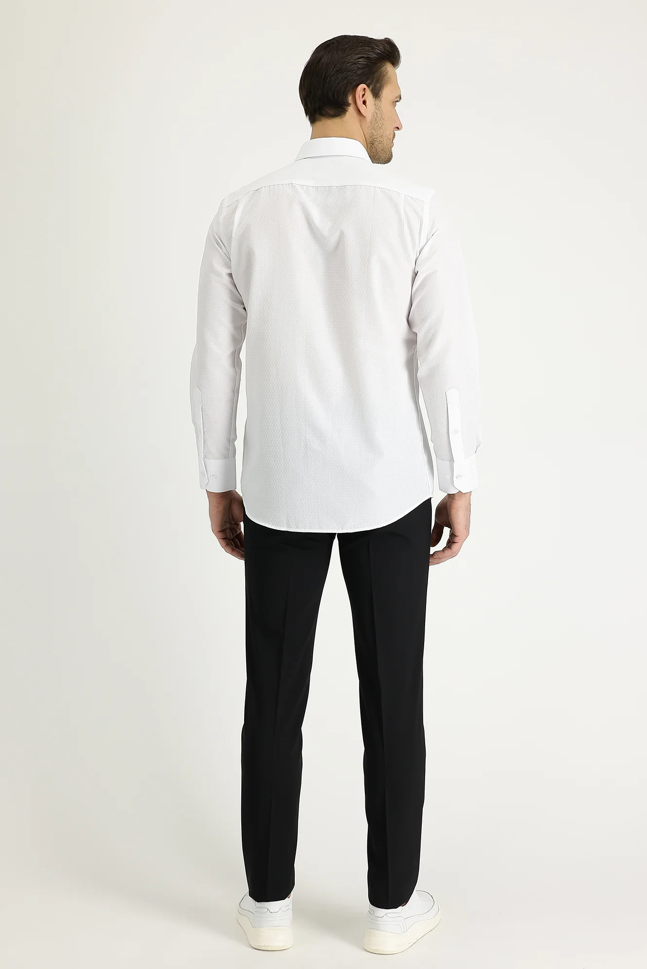 Siyah 6 Drop Regular Fit Standart Kesim Yünlü Klasik Kumaş Pantolon - Image 2