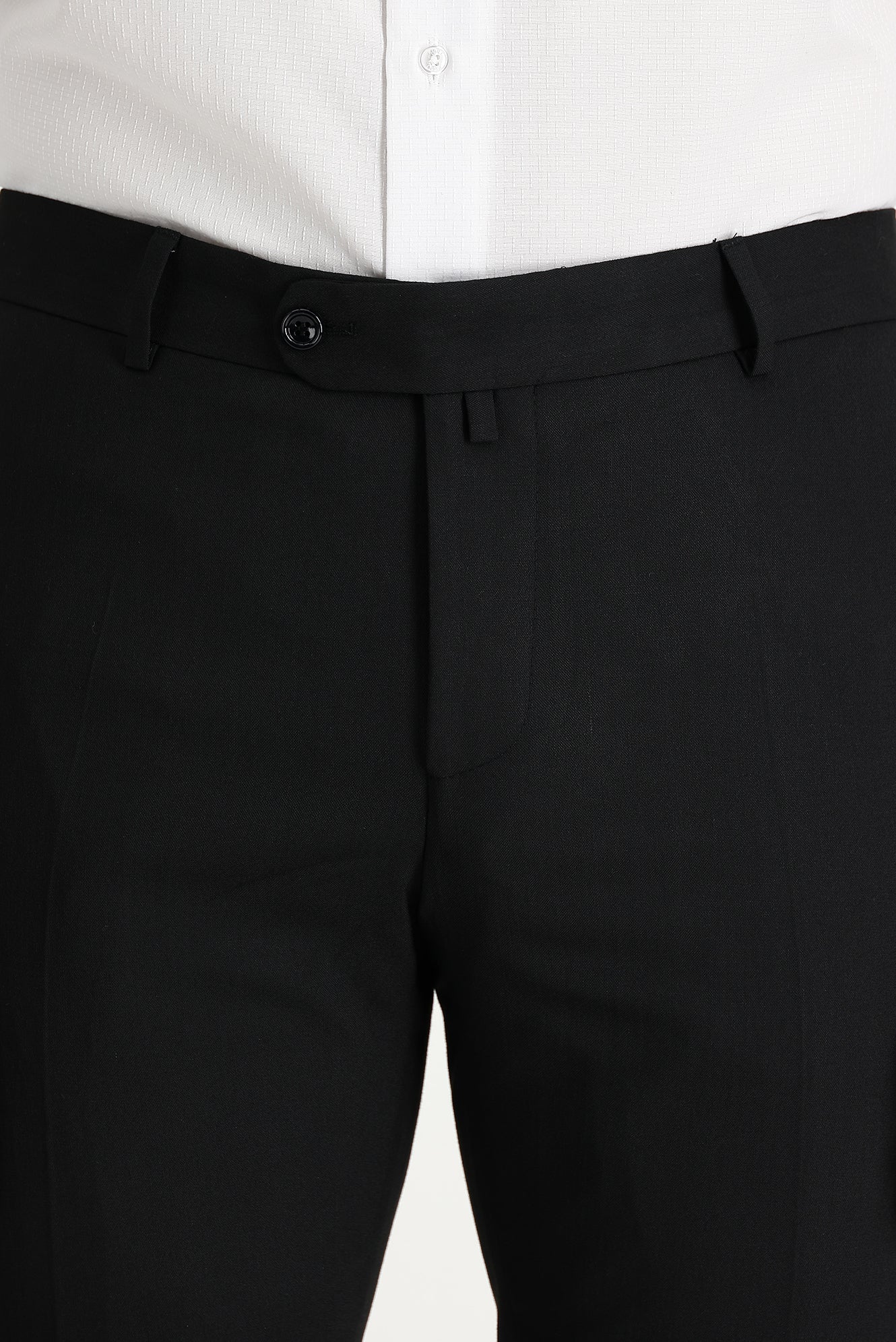 Siyah 6 Drop Regular Fit Standart Kesim Yünlü Klasik Kumaş Pantolon - Image 3