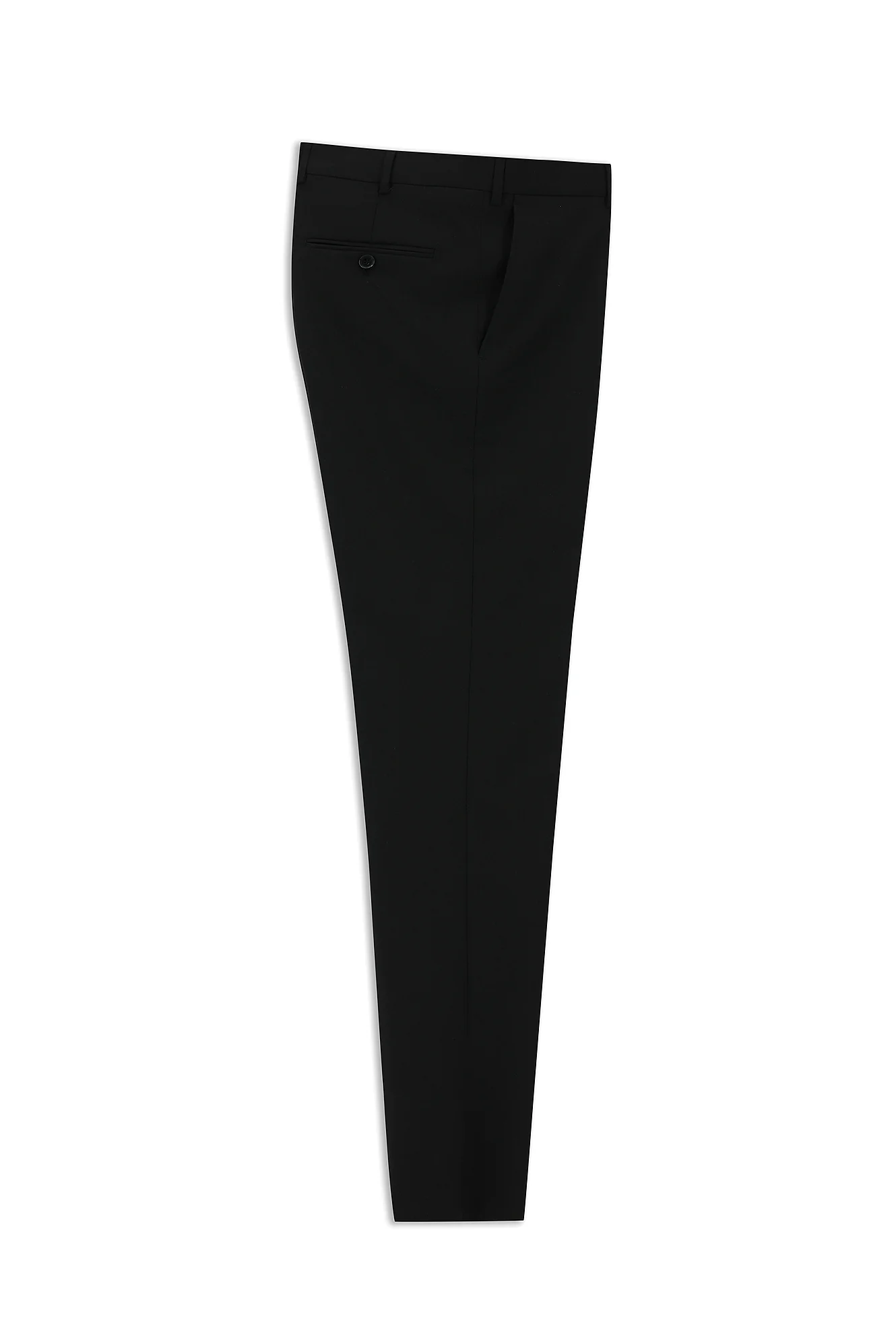 Siyah 6 Drop Regular Fit Standart Kesim Yünlü Klasik Kumaş Pantolon - Image 7