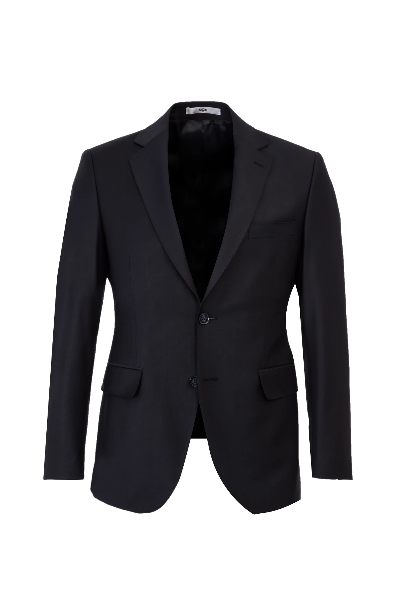 Siyah 6 Drop Regular Fit Standart Kesim Yünlü Takım Elbise - Image 2